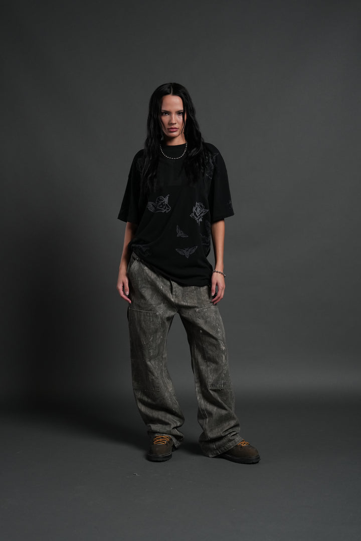 Fallen Cherub Unisex "Premium" Oversized Tee in Black