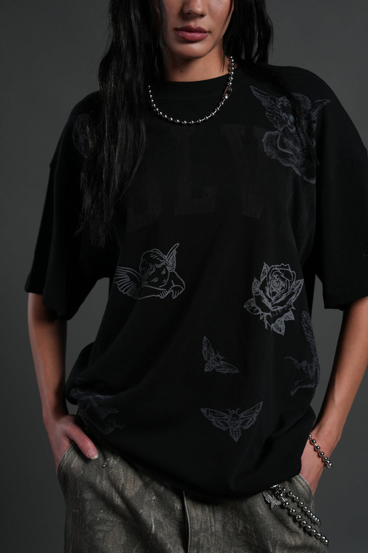 Fallen Cherub Unisex "Premium" Oversized Tee in Black