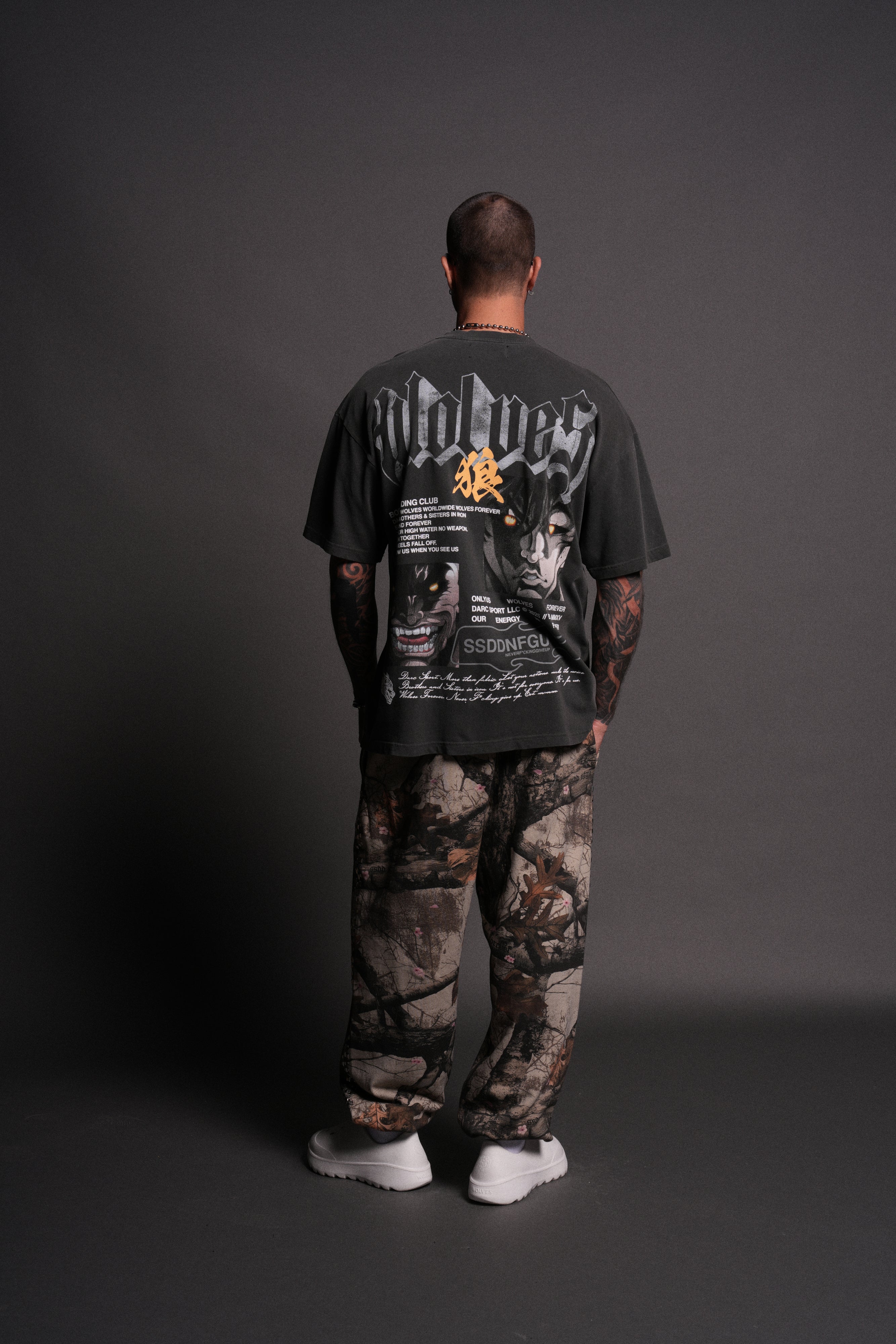 Hanma Legacy "Premium" Oversized Tee in Wolf Gray