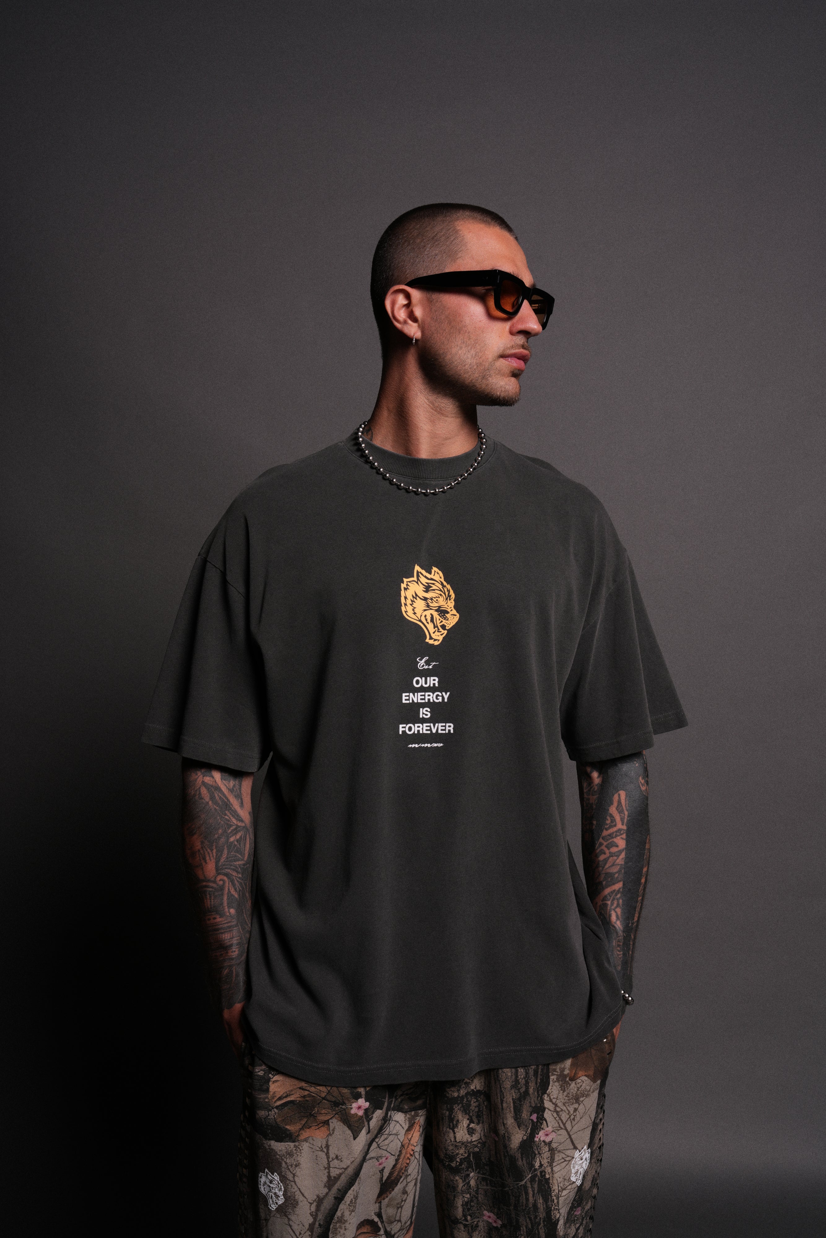 Hanma Legacy "Premium" Oversized Tee in Wolf Gray