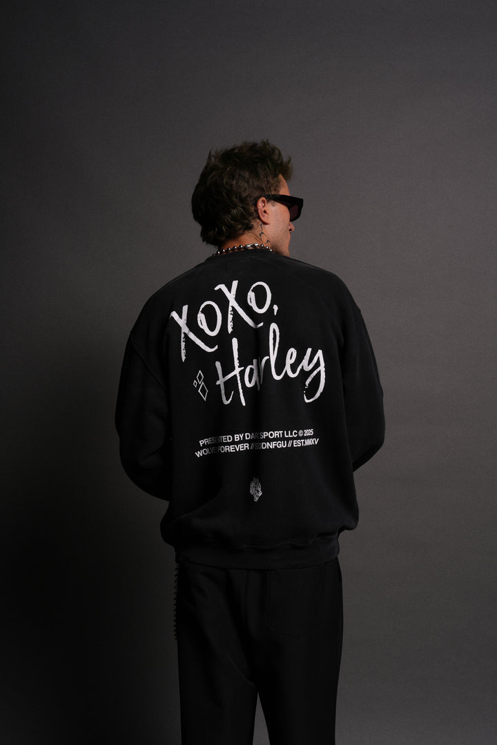Quinn Forever London Crewneck in Black Drift Wash