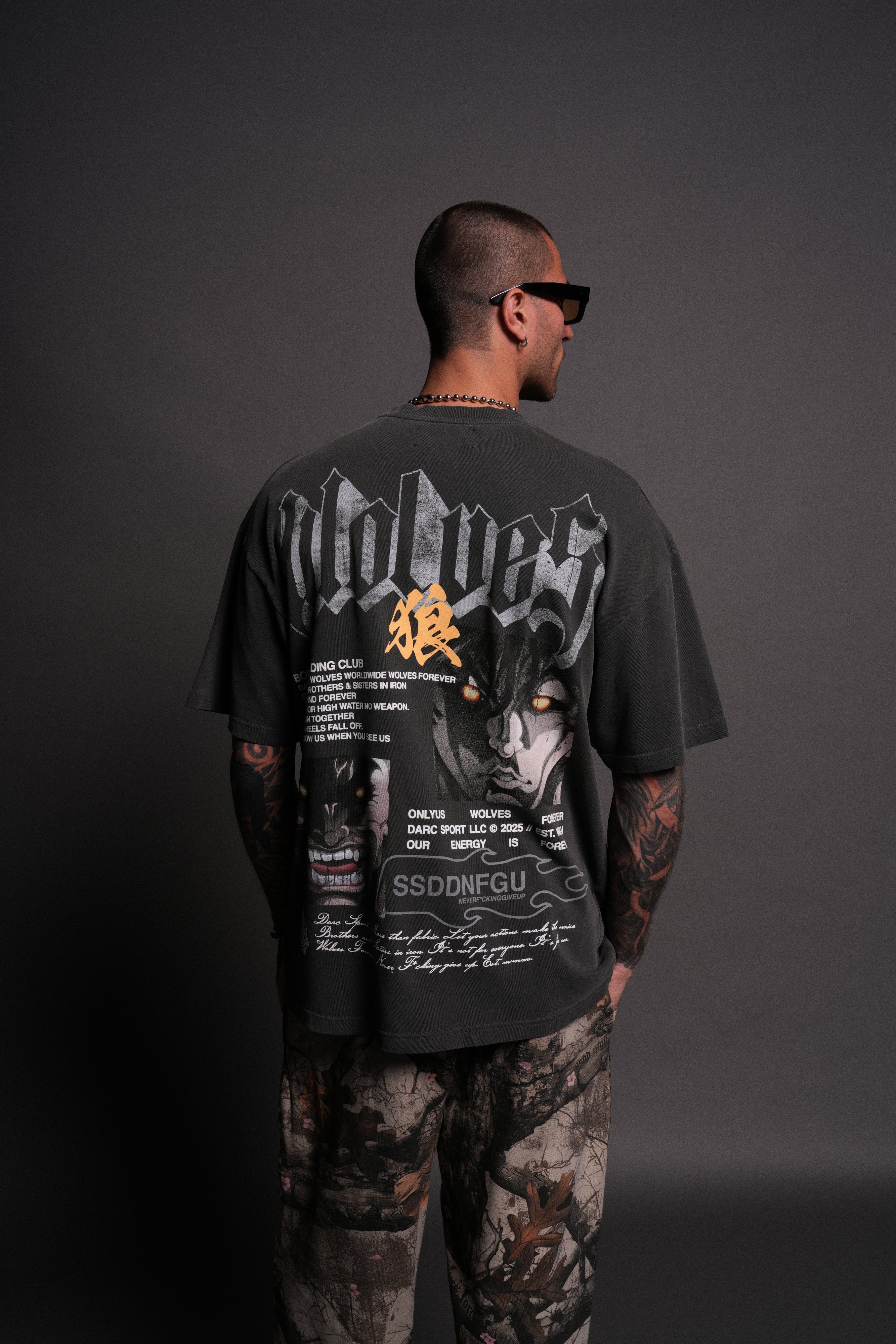 Hanma Legacy "Premium" Oversized Tee in Wolf Gray