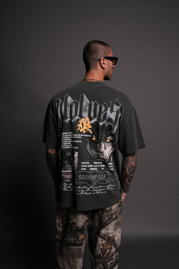 Hanma Legacy "Premium" Oversized Tee in Wolf Gray