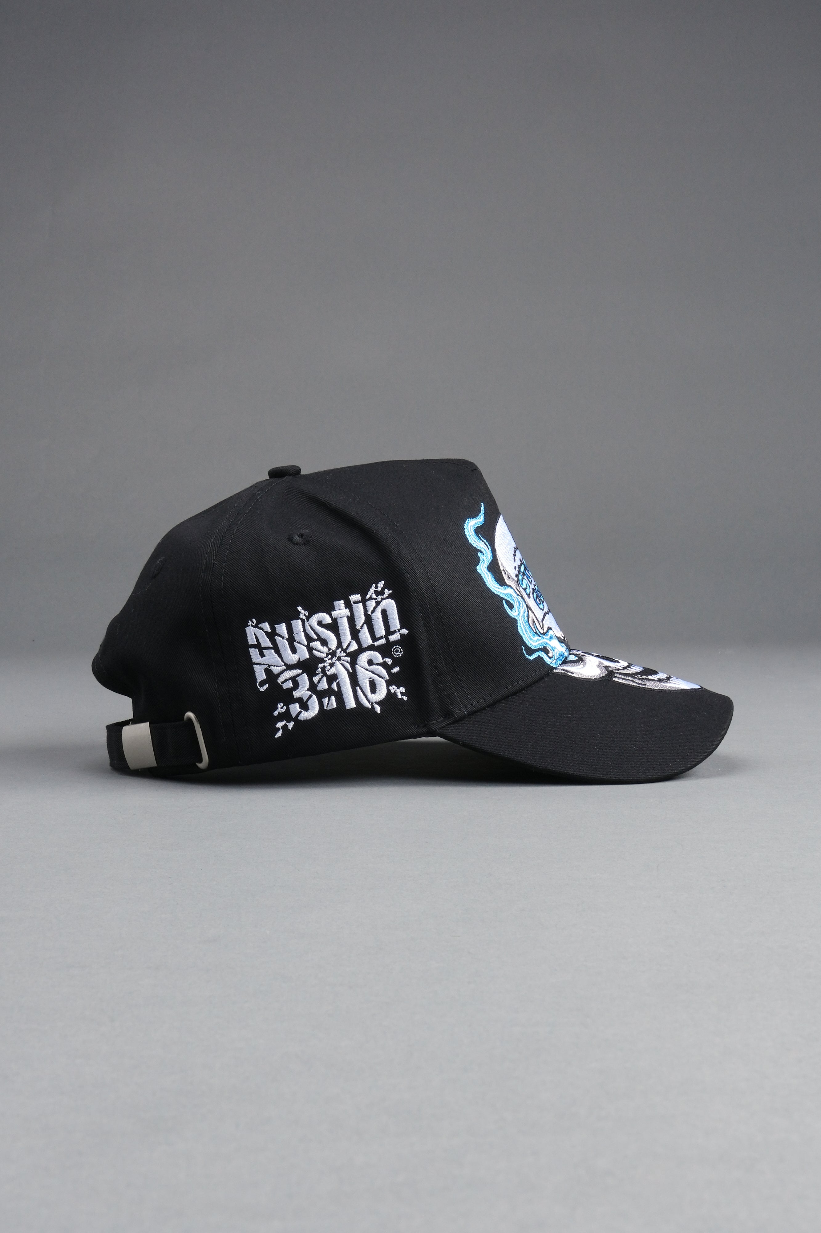 Stone Cold Big Skull 5 Panel Hat in Black/Blue