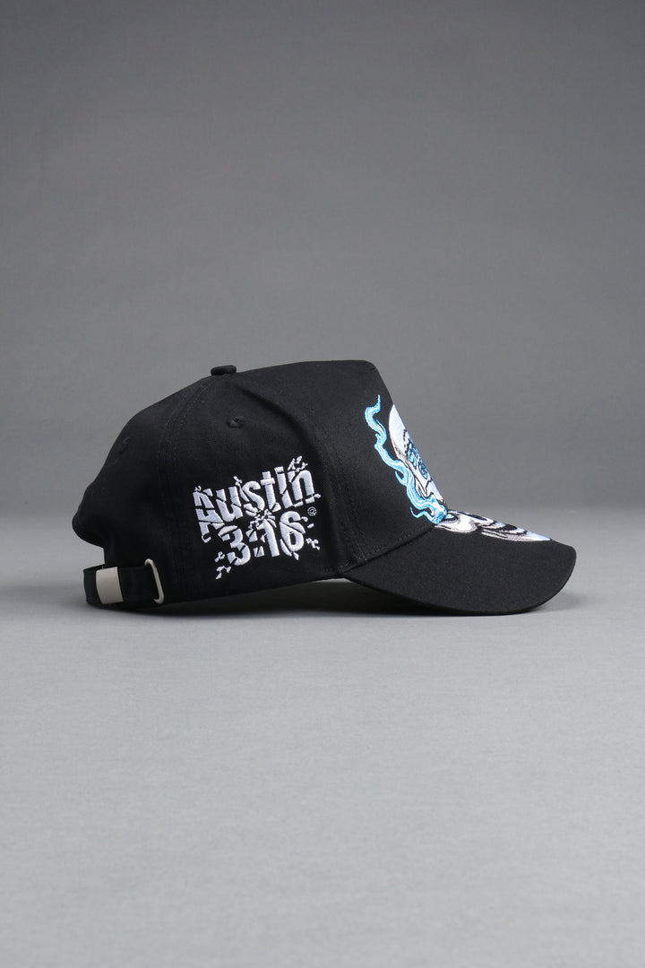 Stone Cold Big Skull 5 Panel Hat in Black/Blue