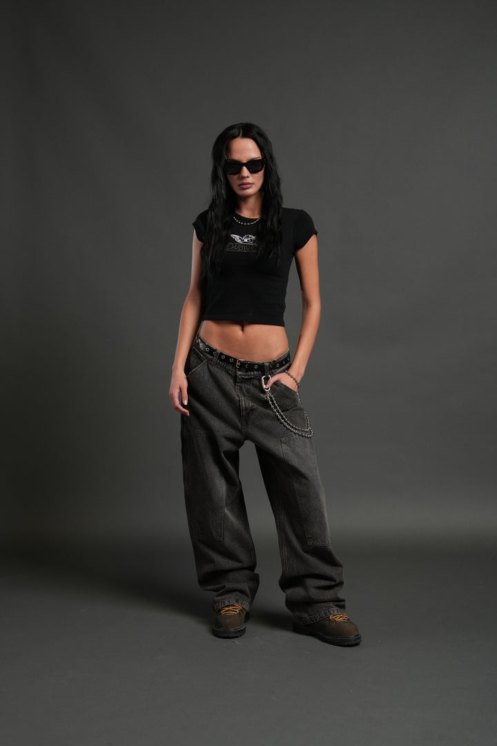 Traces of Heaven "Baby" Tee in Black