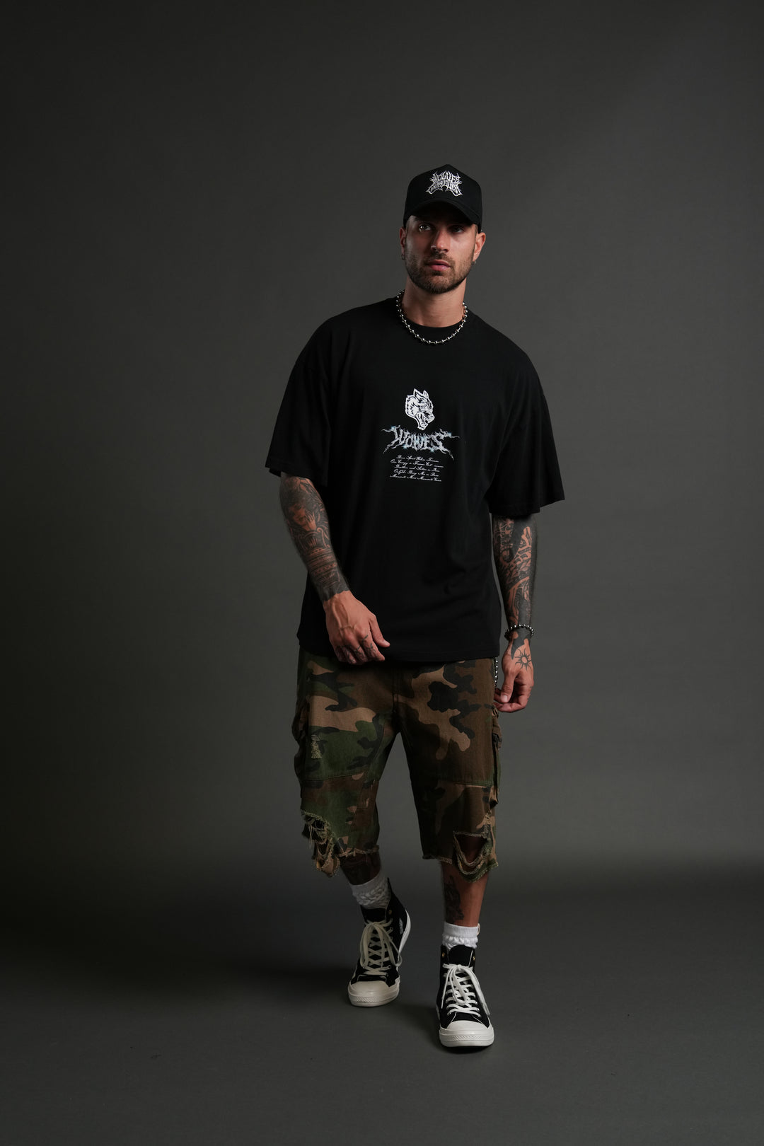 Iron Moth "Premium" Oversized Tee in Black