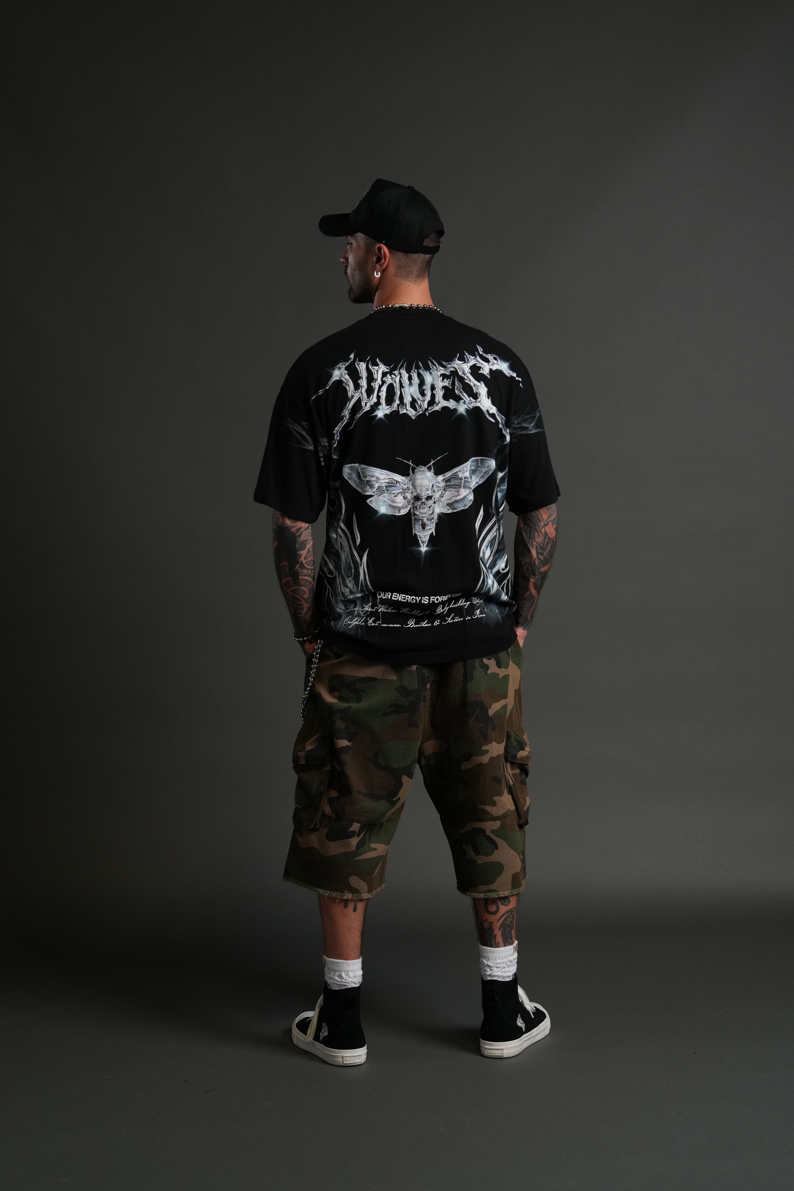Iron Moth "Premium" Oversized Tee in Black