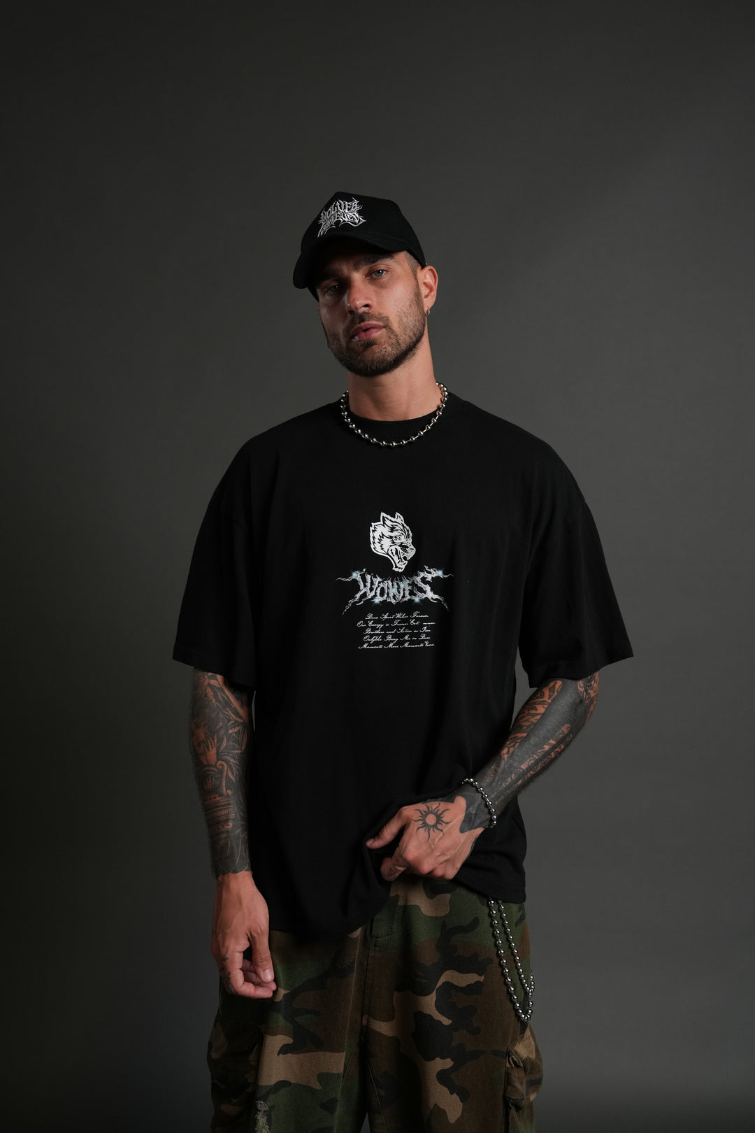 Iron Moth "Premium" Oversized Tee in Black