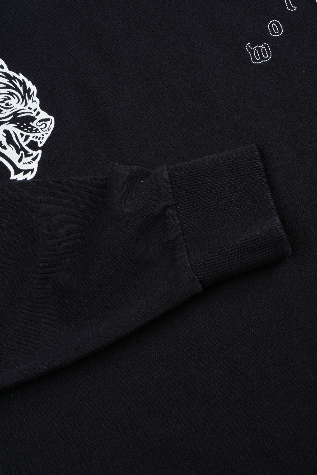 Hand That Holds Grunge Mid Length Raw Hem Ls Tee In Black