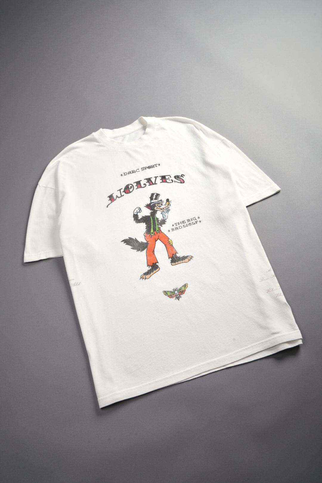 Big Bad Wolf Energy Side-By-Side Series Premium Oversized Tee in Cream