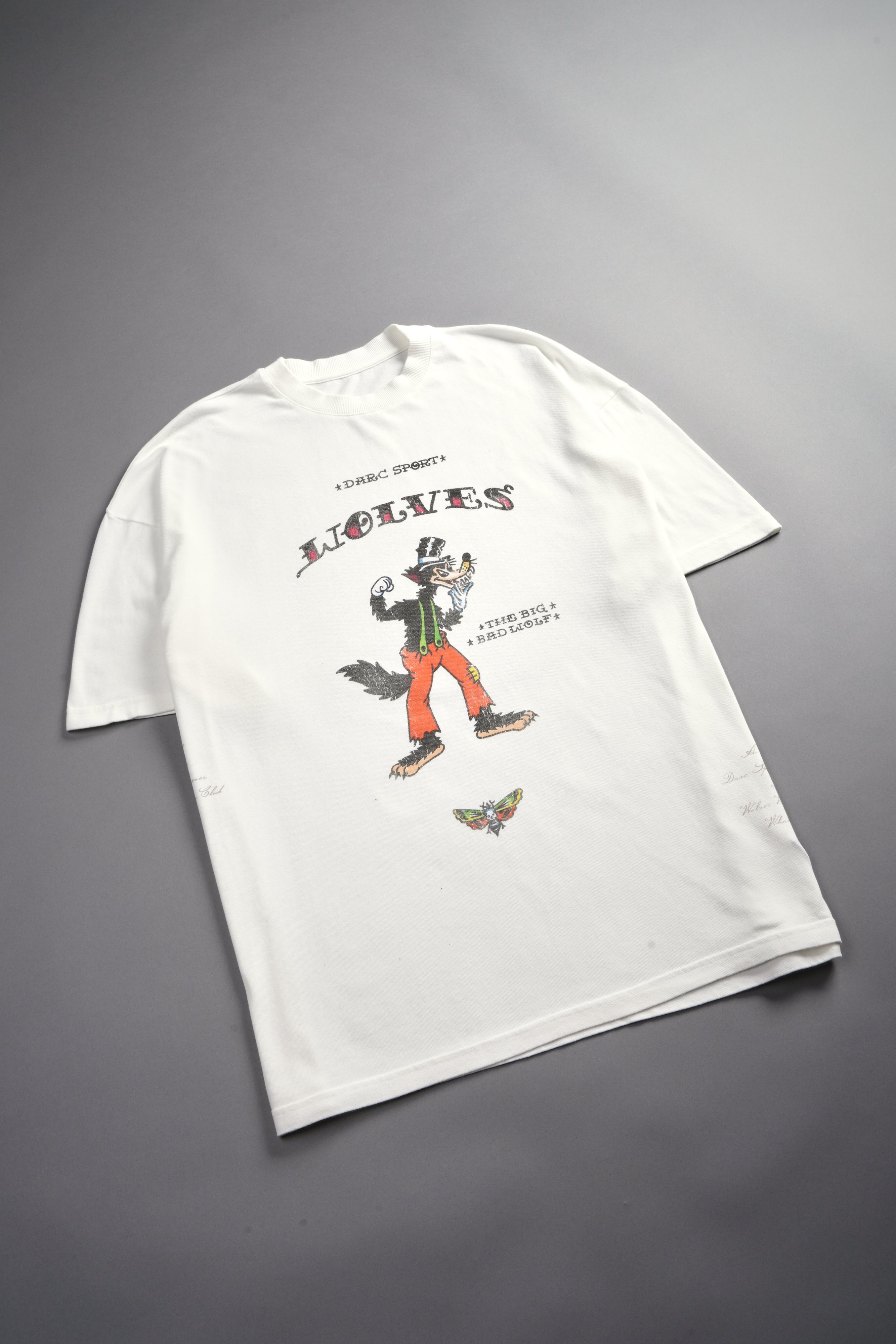Big Bad Wolf Energy Side-By-Side Series Premium Oversized Tee in Cream