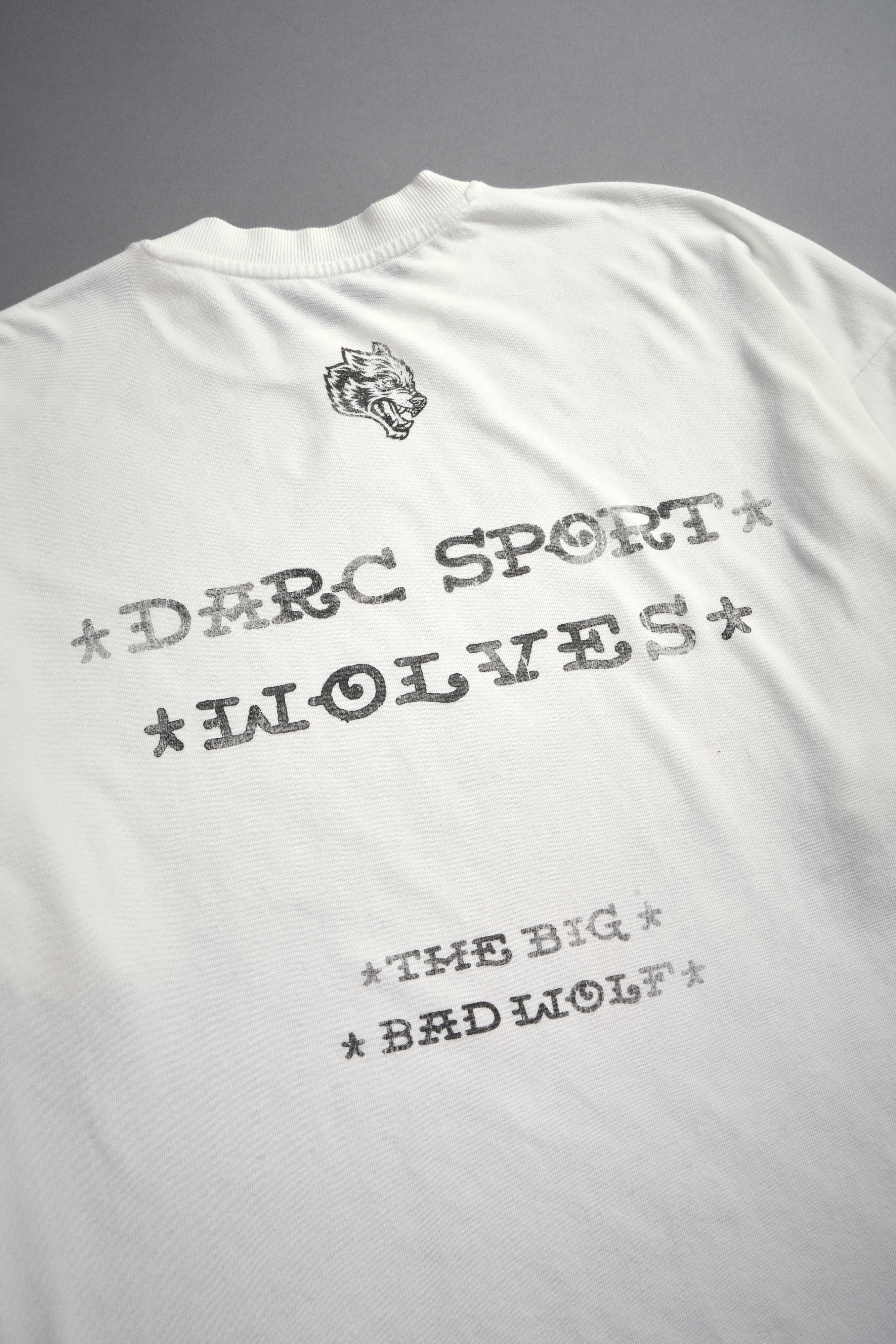 Big Bad Wolf Energy Side-By-Side Series Premium Oversized Tee in Cream