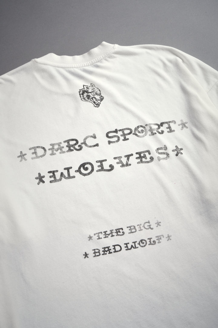 Big Bad Wolf Energy Side-By-Side Series Premium Oversized Tee in Cream