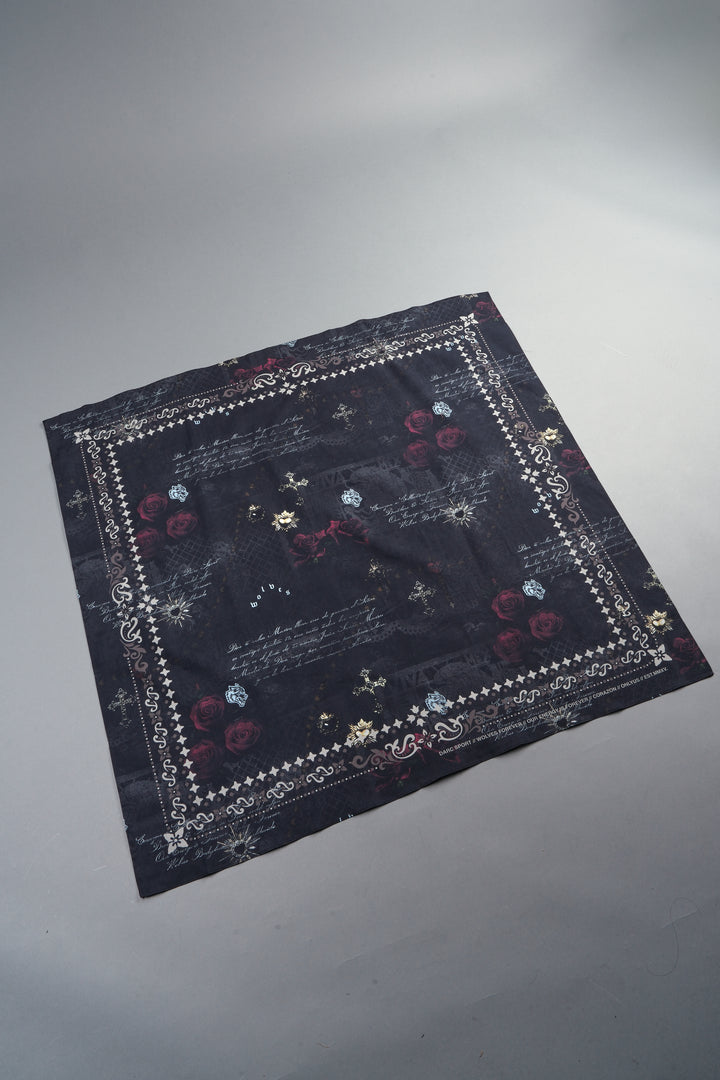 Wolves Pyramid Babushka Scarf In Midnight Sorrow