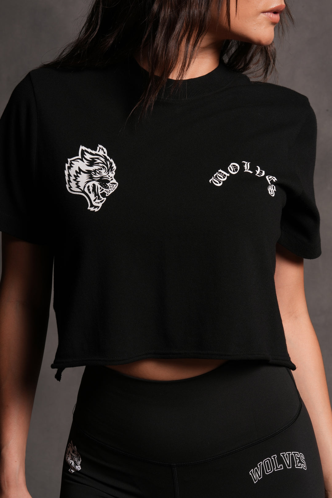 Wolf Chopper FRVR "Premium" Cropped Tee in Black