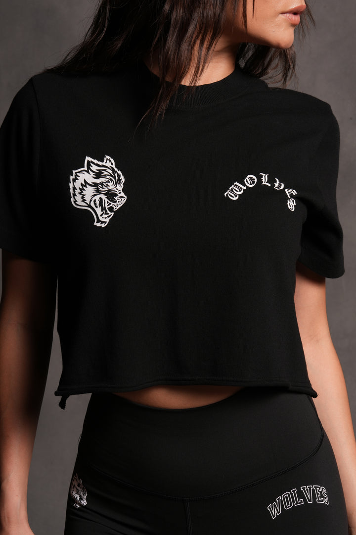 Wolf Chopper FRVR "Premium" Cropped Tee in Black