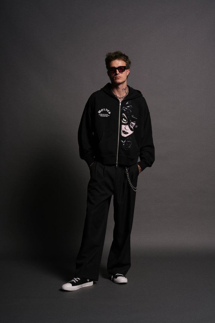 Selina Darco Double Zip Hoodie in Black