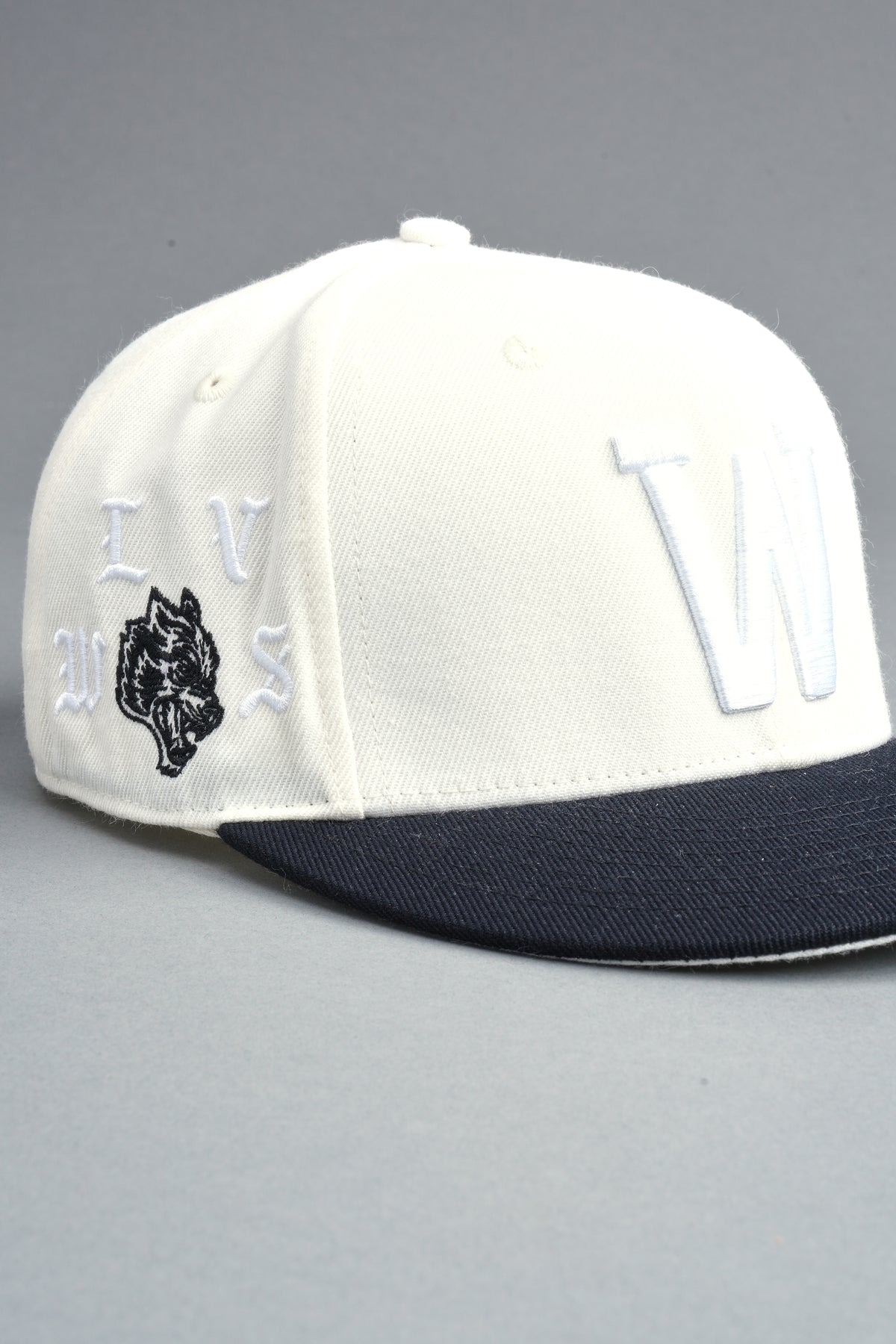 Nuestra Senora Fitted Cap In Cream/Black