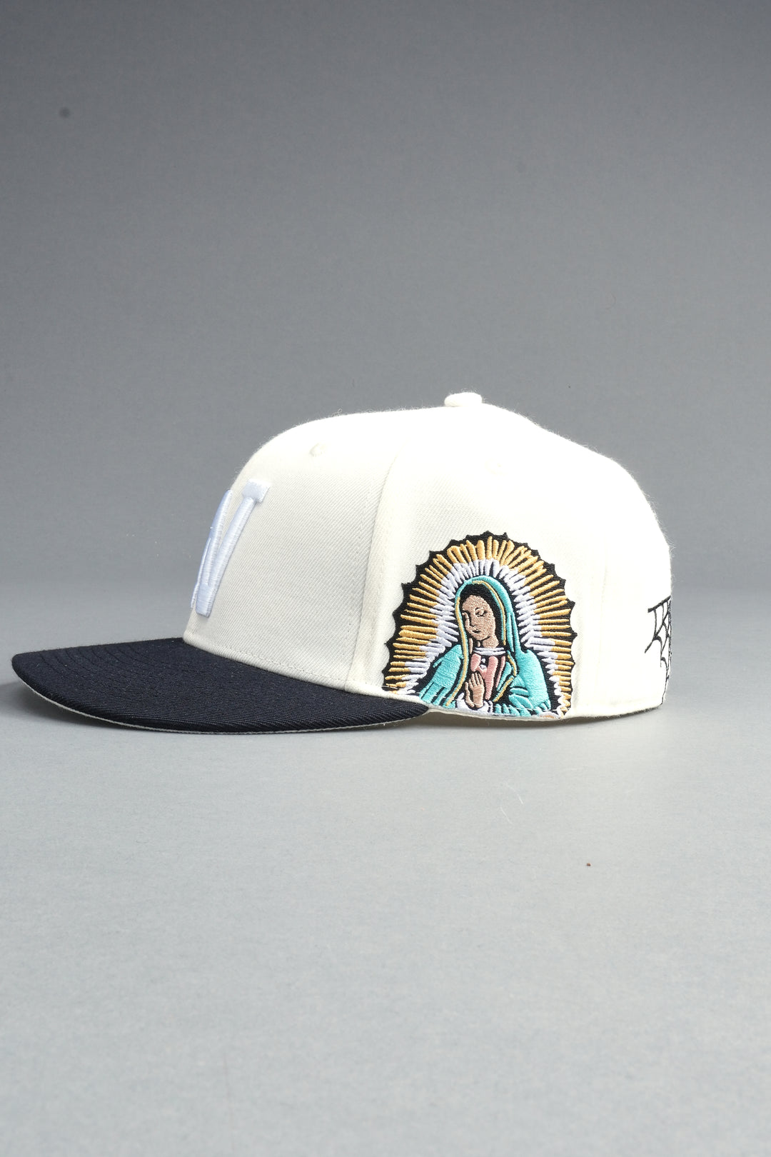 Nuestra Senora Fitted Cap In Cream/Black