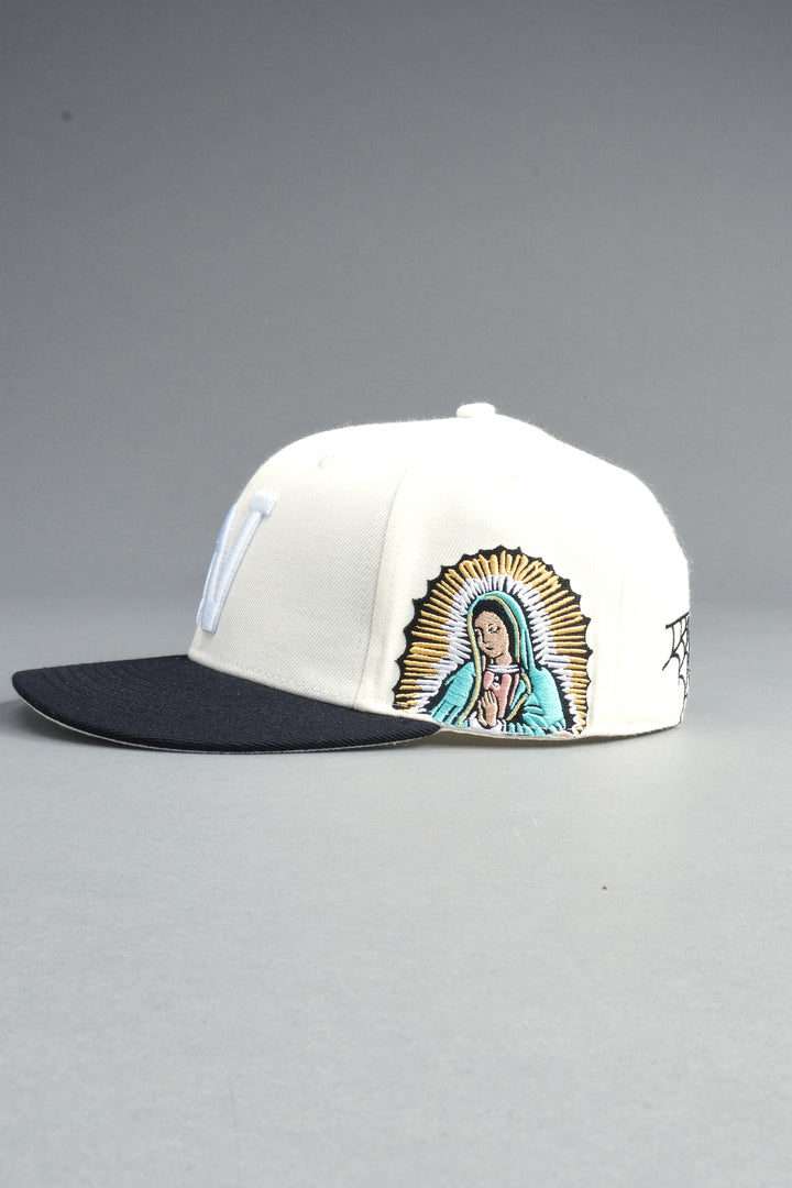 Nuestra Senora Fitted Cap In Cream/Black