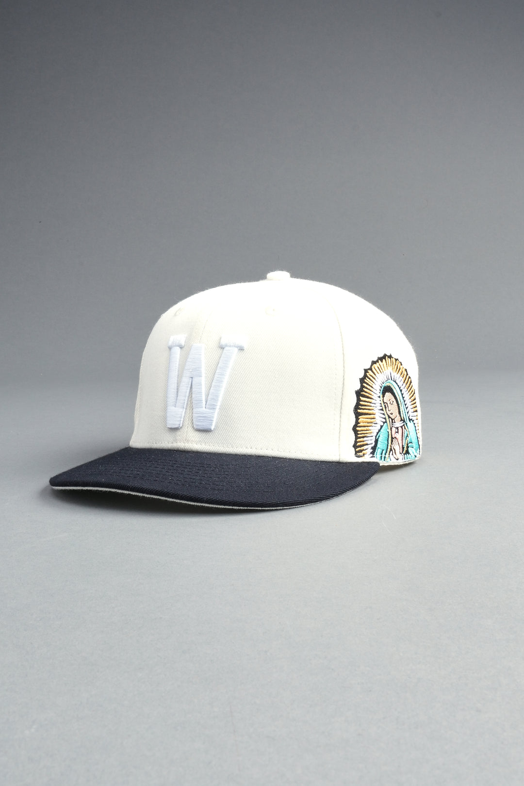 Nuestra Senora Fitted Cap In Cream/Black