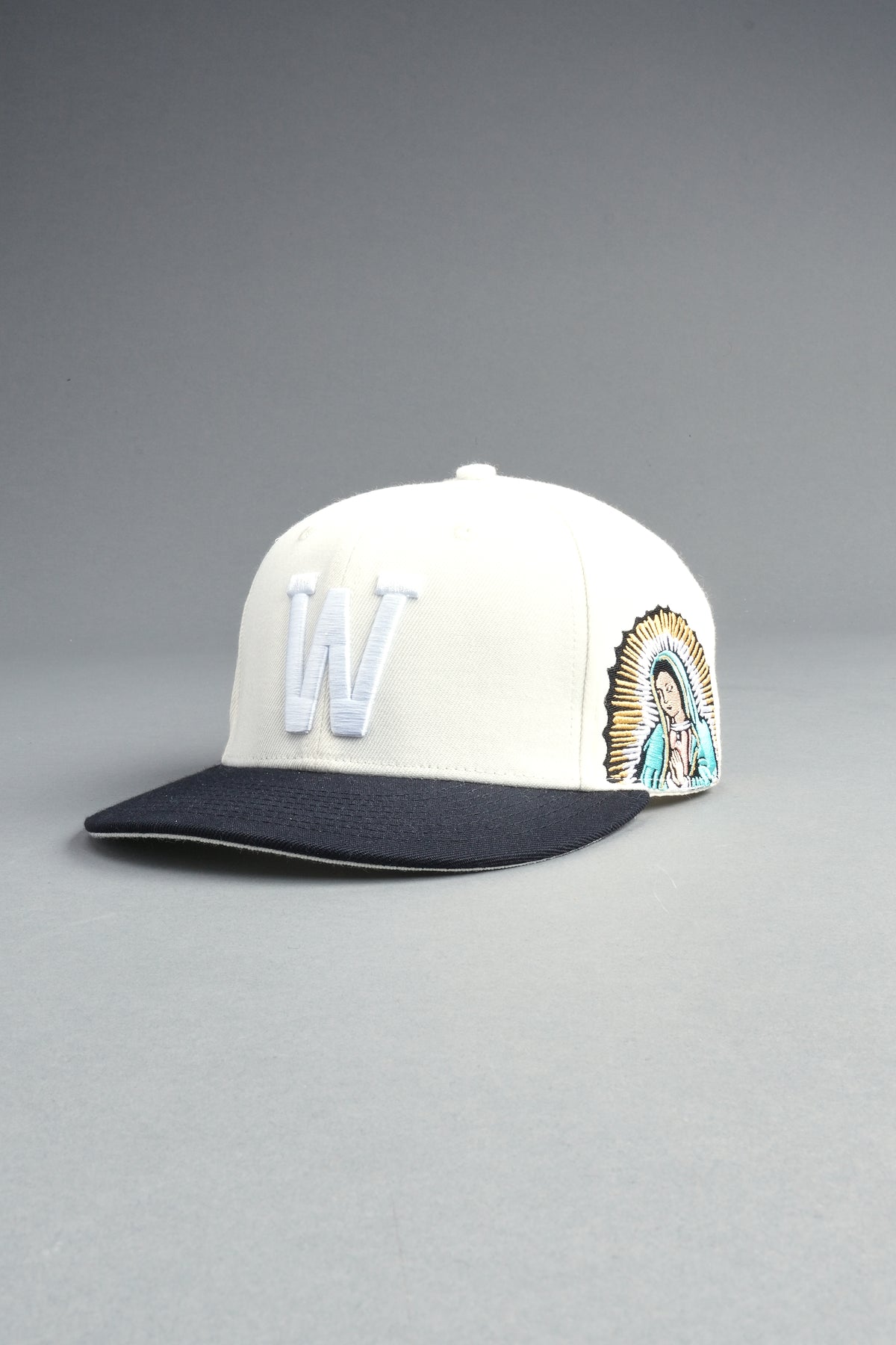 Nuestra Senora Fitted Cap In Cream/Black