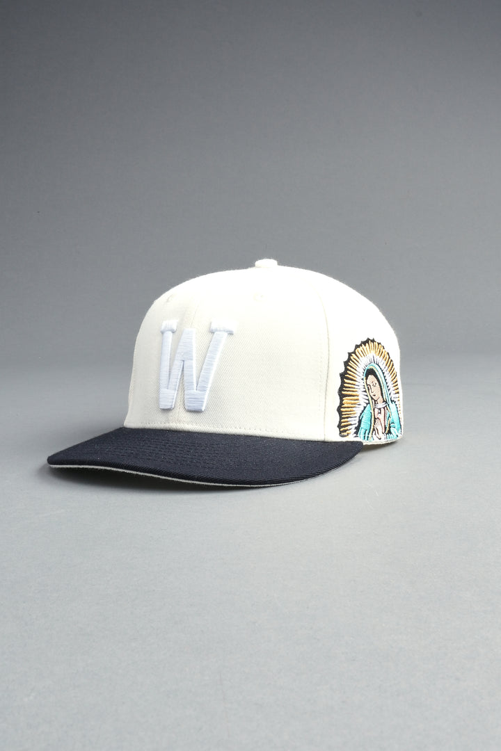 Nuestra Senora Fitted Cap In Cream/Black