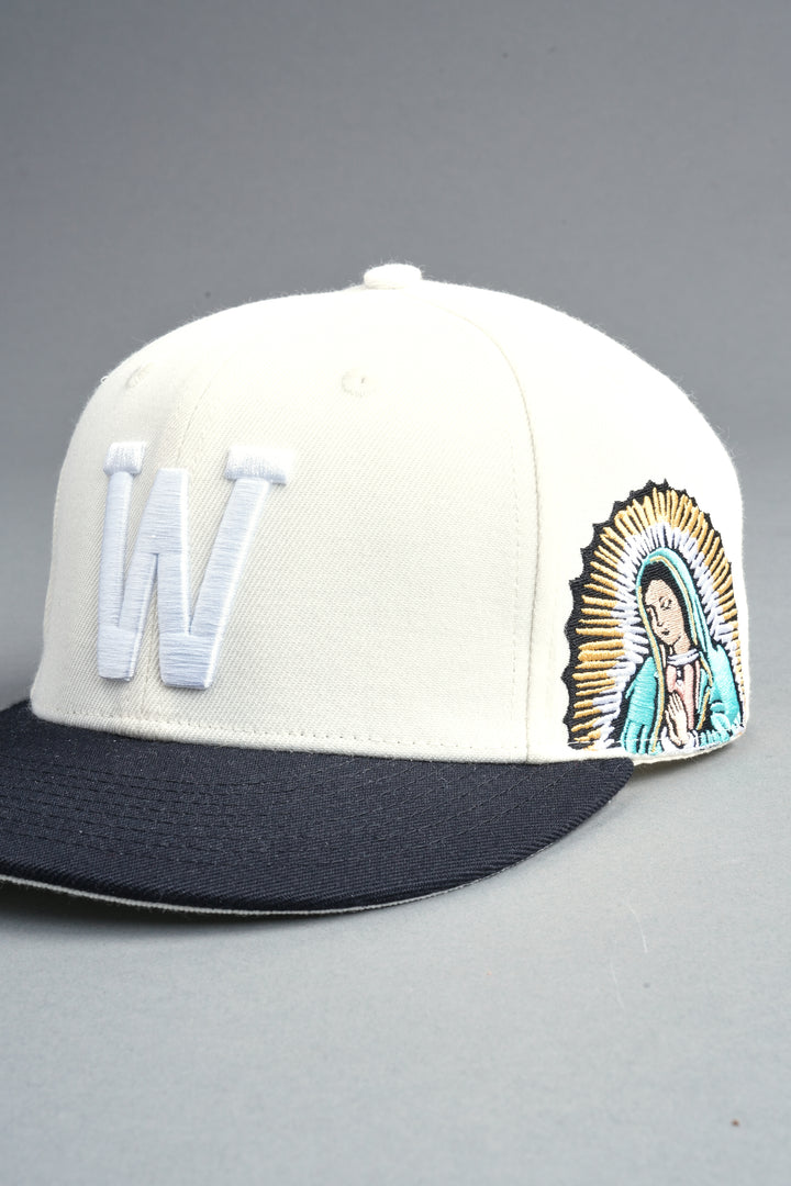 Nuestra Senora Fitted Cap In Cream/Black