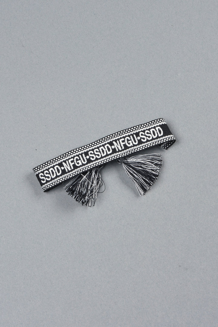 Our Mantra Woven Bracelet In Black/White