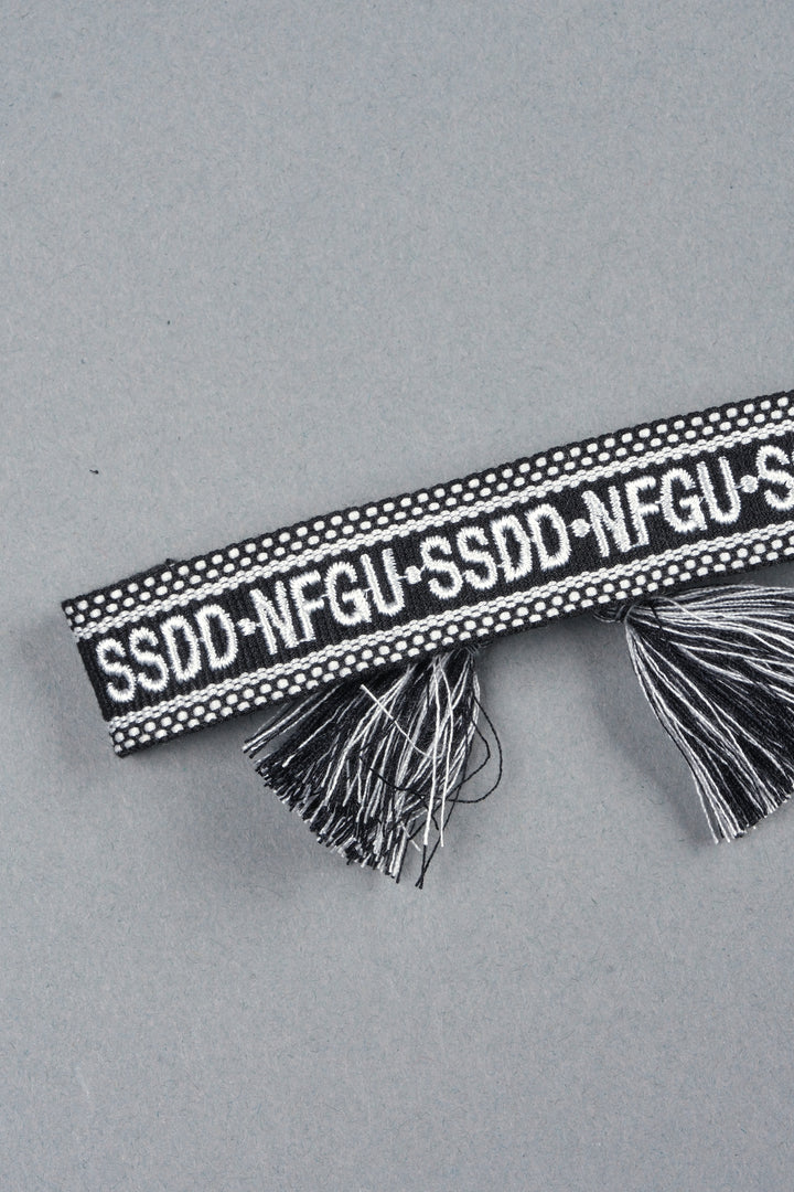 Our Mantra Woven Bracelet In Black/White