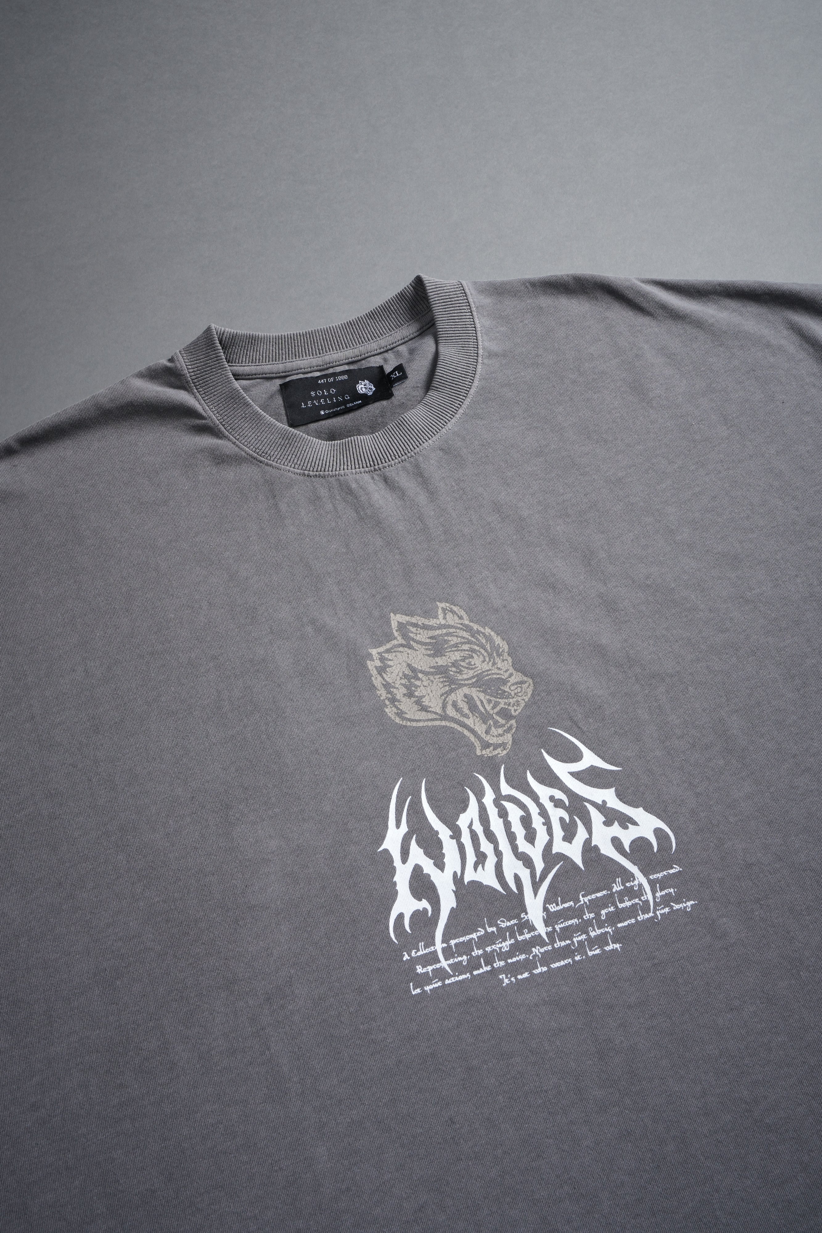 Shadow Shaman Grunge Cut-Off Tee in Dove Gray