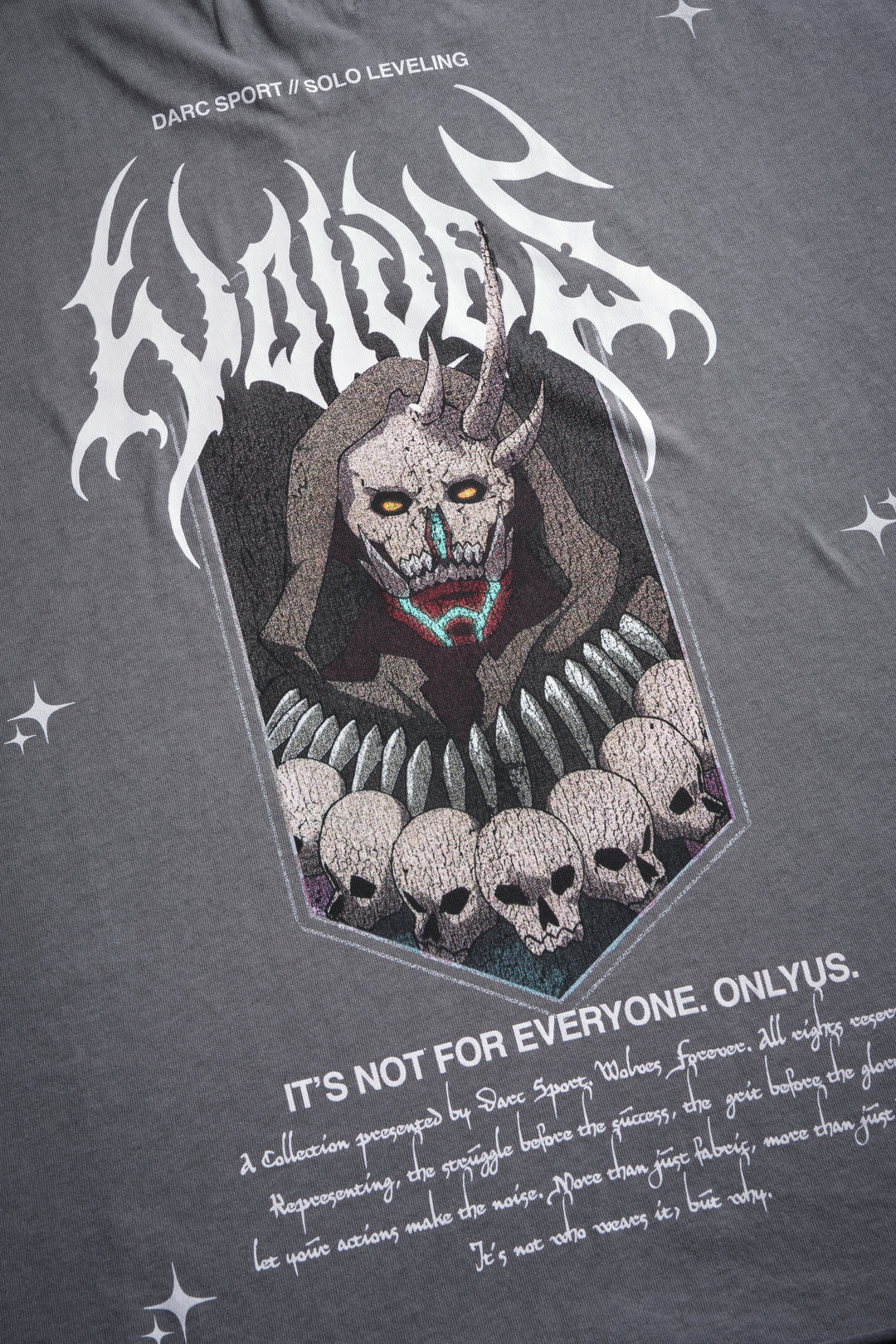 Shadow Shaman Grunge Cut-Off Tee in Dove Gray