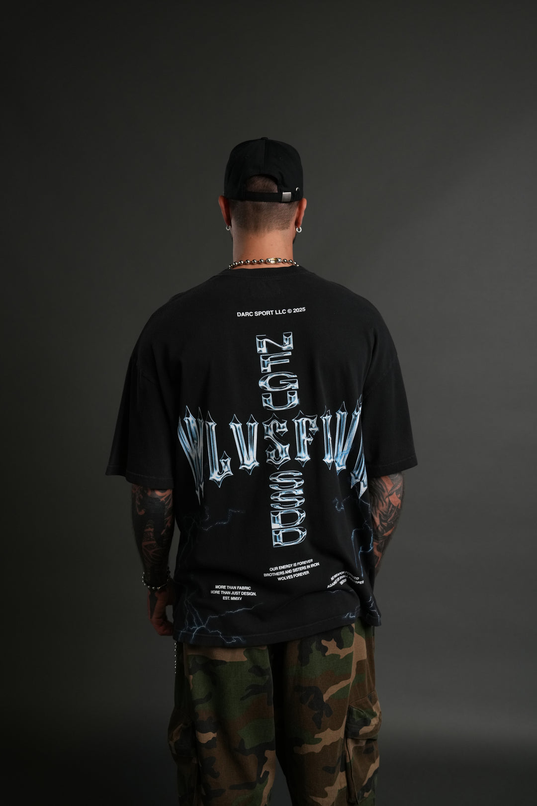 Iron Code "Side By Side" Series Premium Oversized Tee in Charcoal Drift Wash