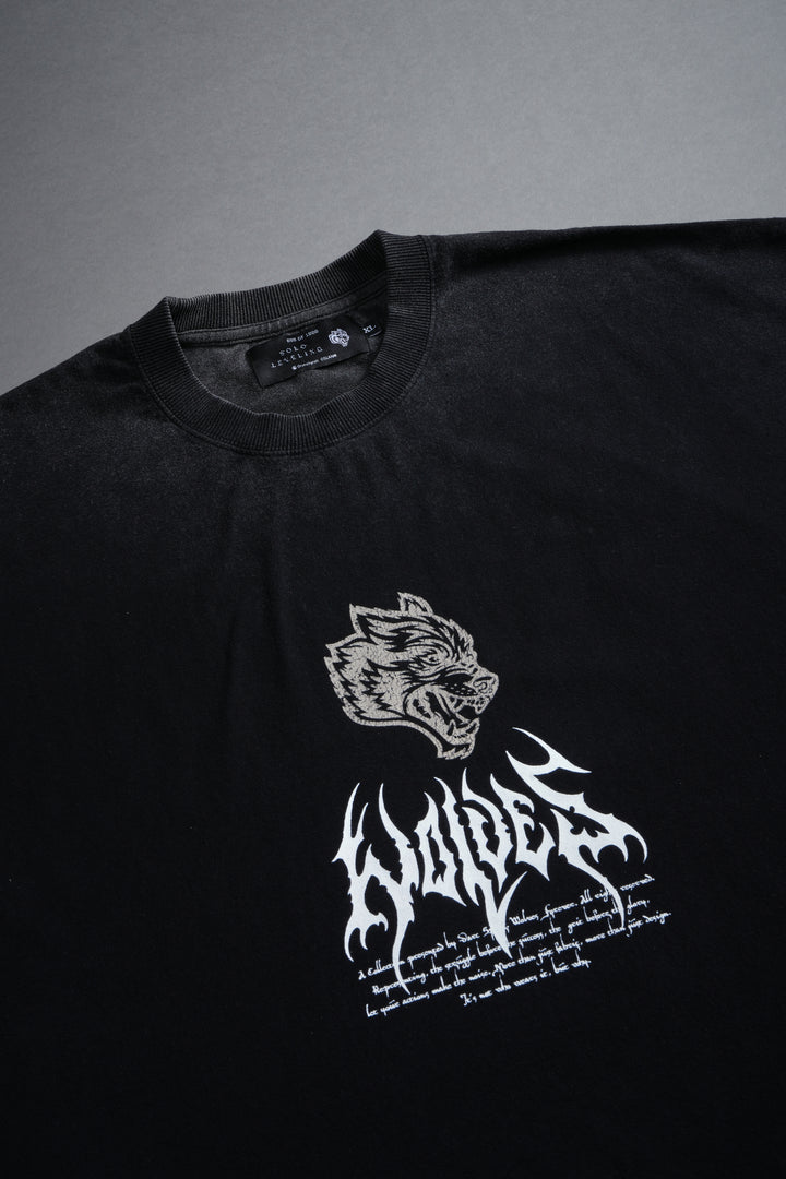 Shadow Shaman Grunge Cut-Off Tee in Black