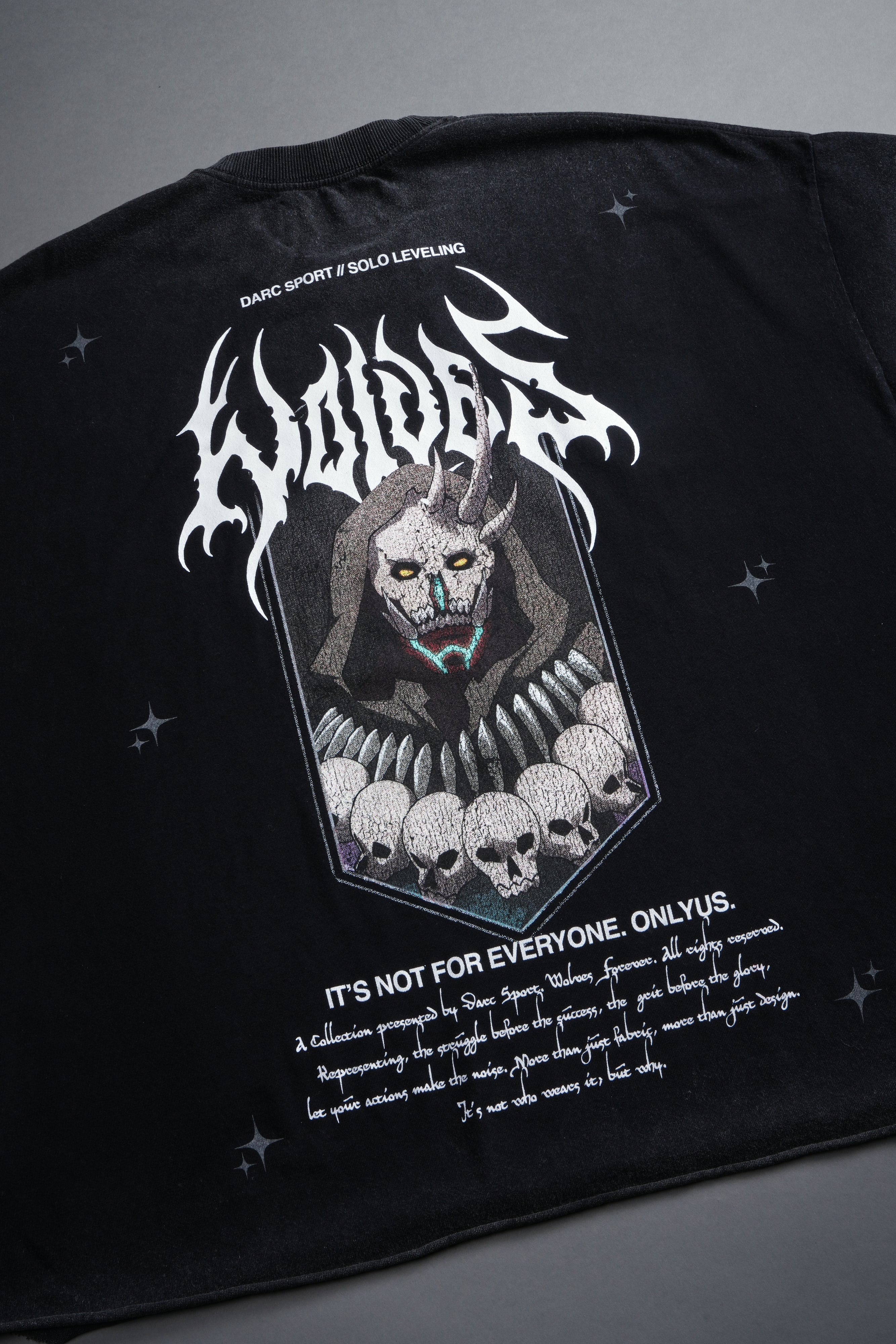 Shadow Shaman Grunge Cut-Off Tee in Black