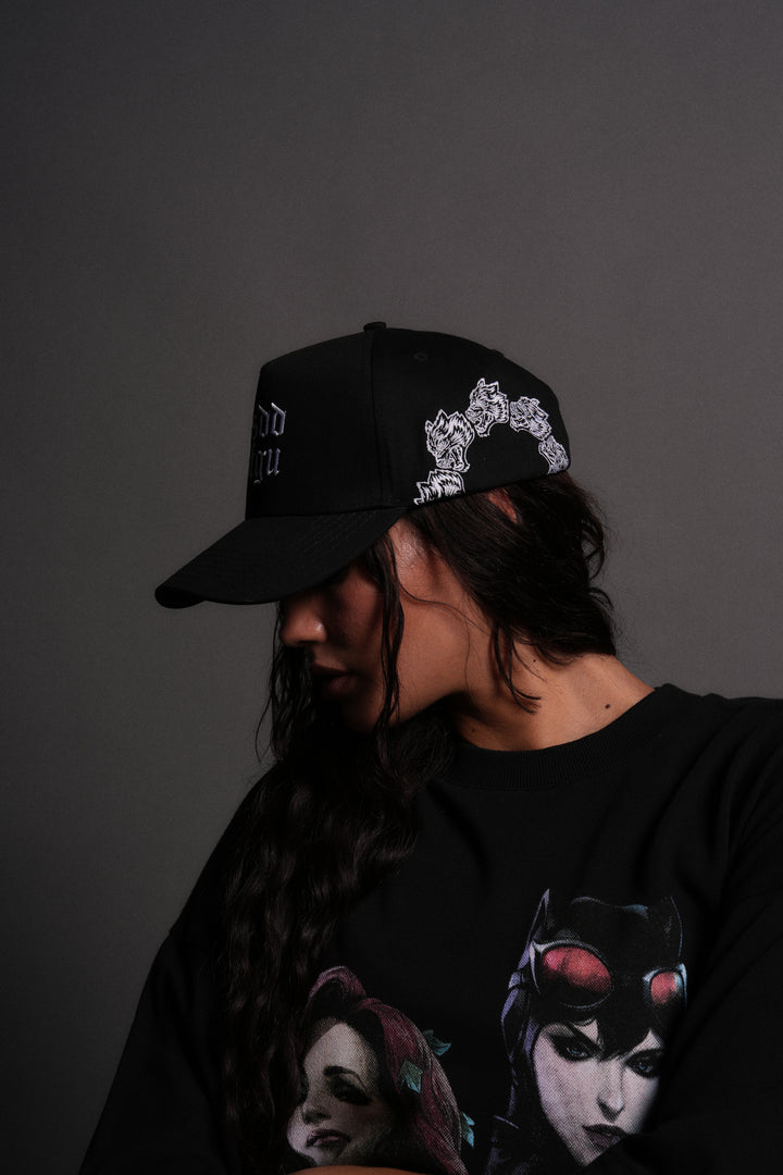 Surrounded by Wolves 5 Panel Hat in Black