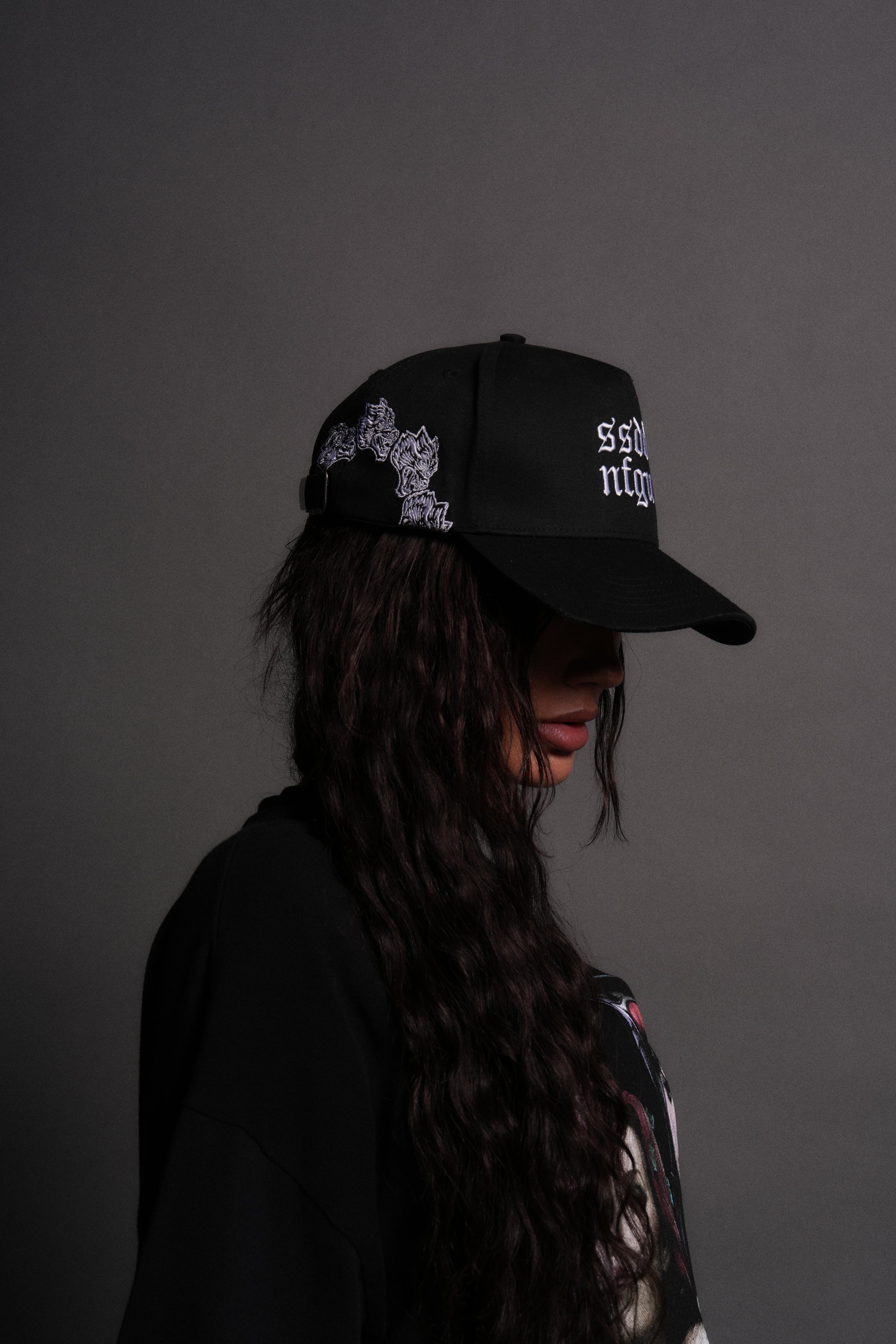 Surrounded by Wolves 5 Panel Hat in Black