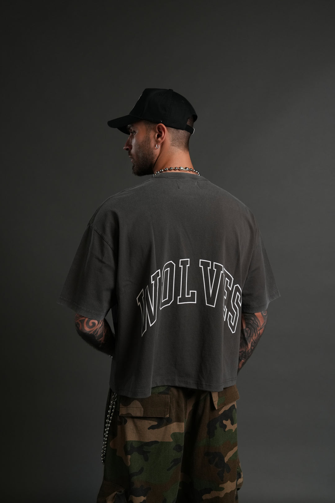 Grim Future Grunge "Box Cut" Tee in Wolf Gray
