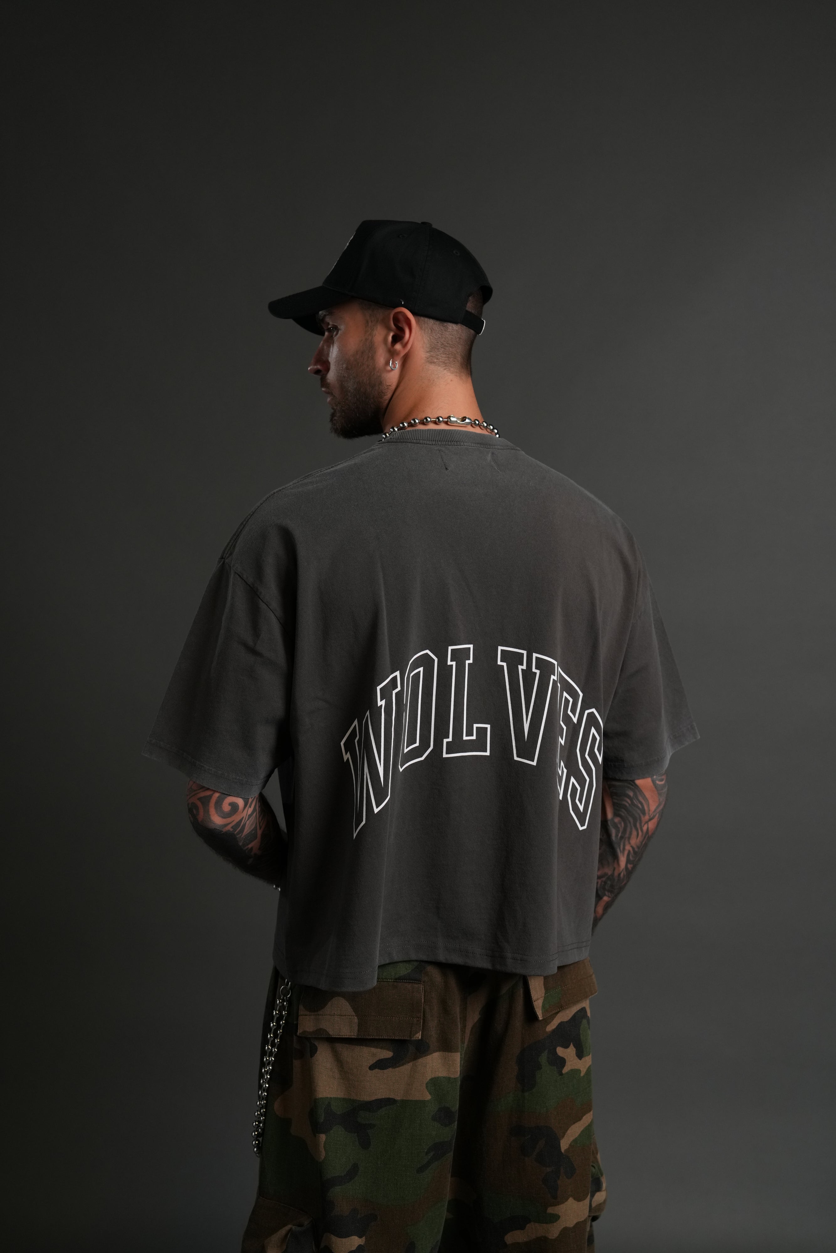 Grim Future Grunge "Box Cut" Tee in Wolf Gray