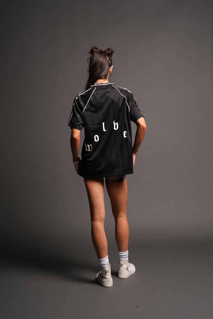 Sakura Forever She Oversized Soccer Jersey in Black