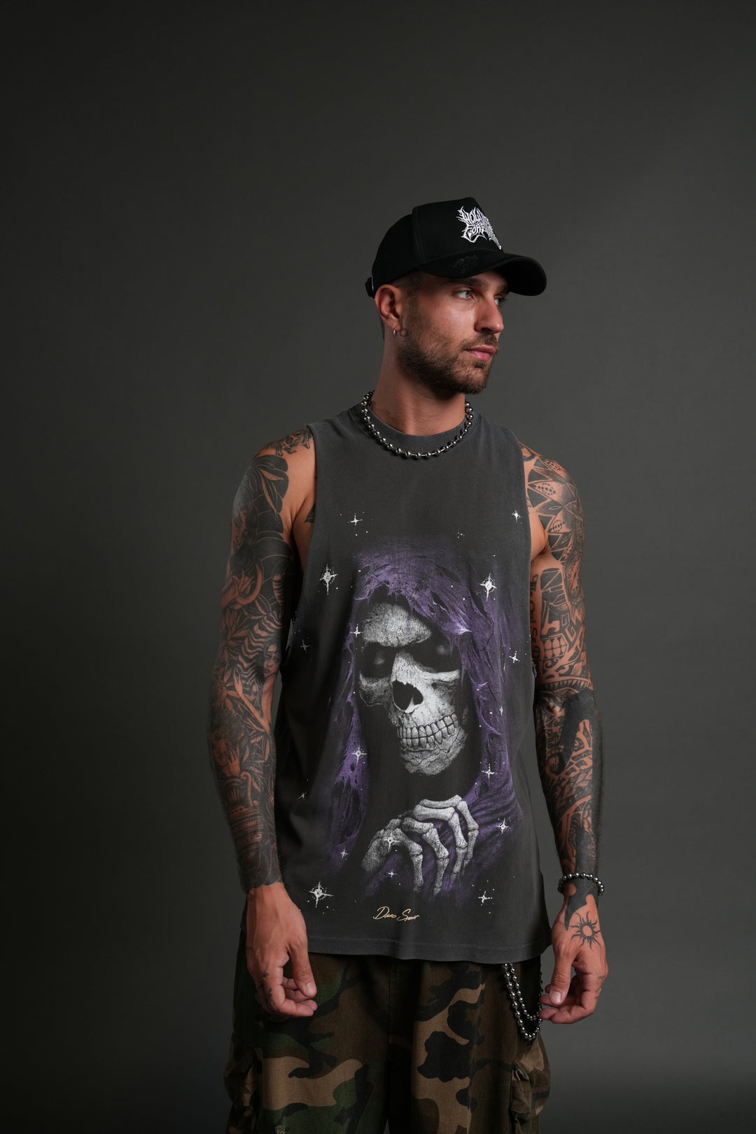 Grim Future "Tommy" Muscle Tee in Wolf Gray
