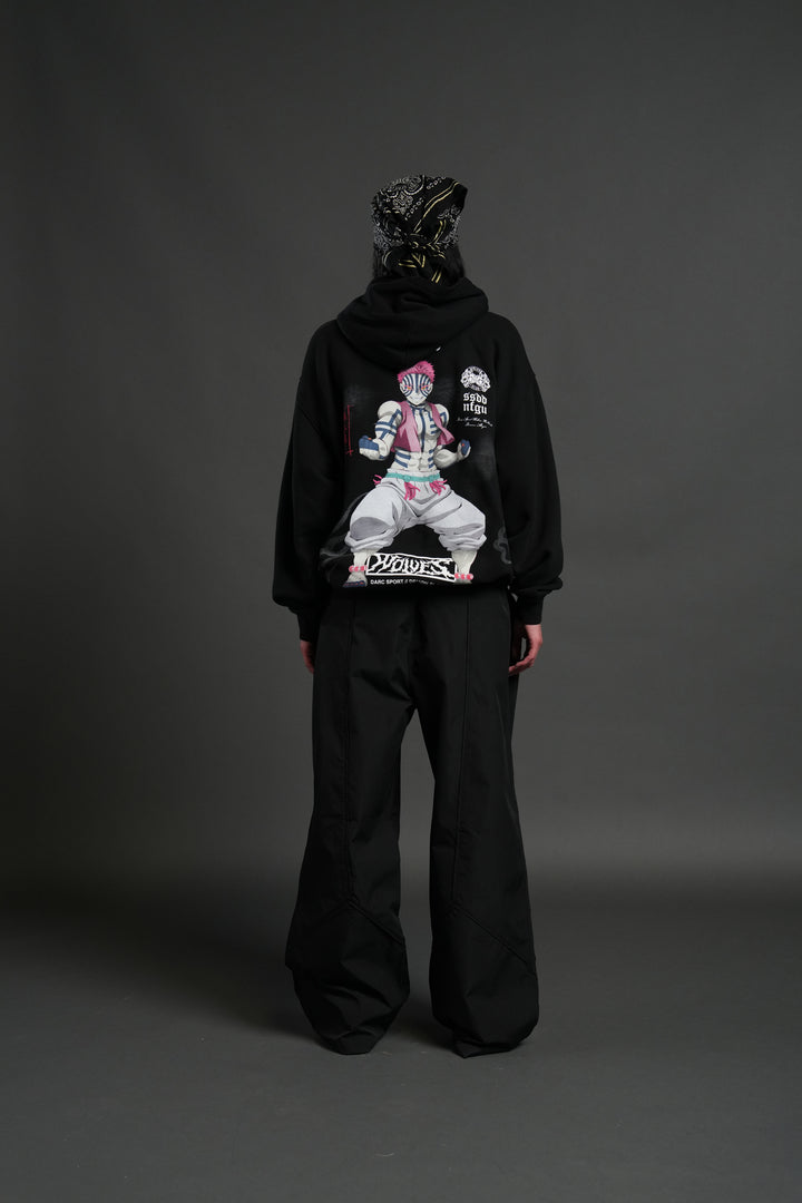 Akaza "Side-By-Side" Pierce Hoodie in Black