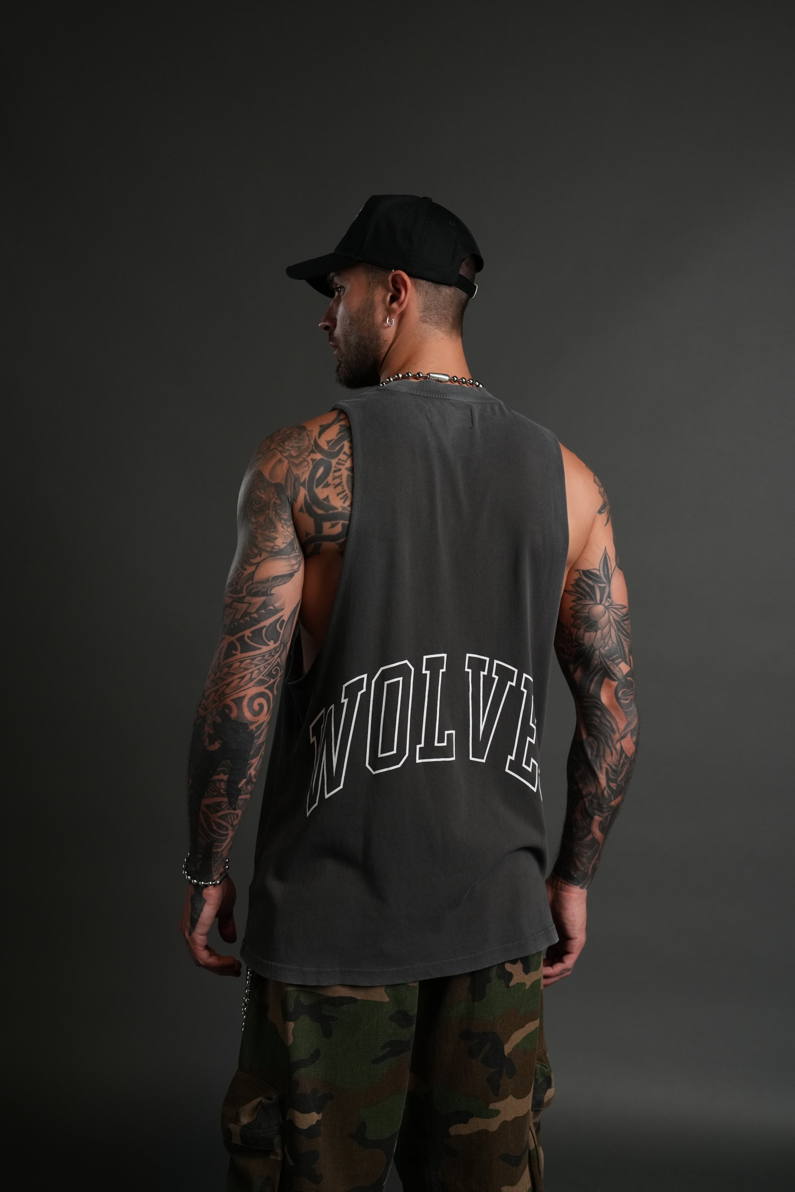 Grim Future "Tommy" Muscle Tee in Wolf Gray