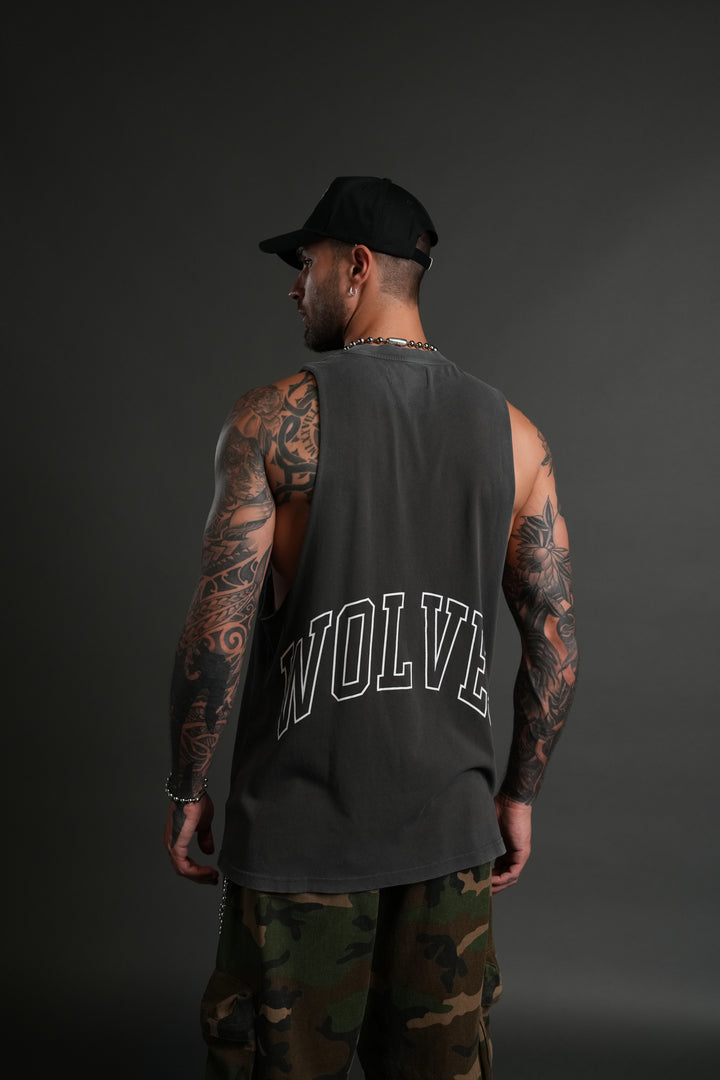 Grim Future "Tommy" Muscle Tee in Wolf Gray