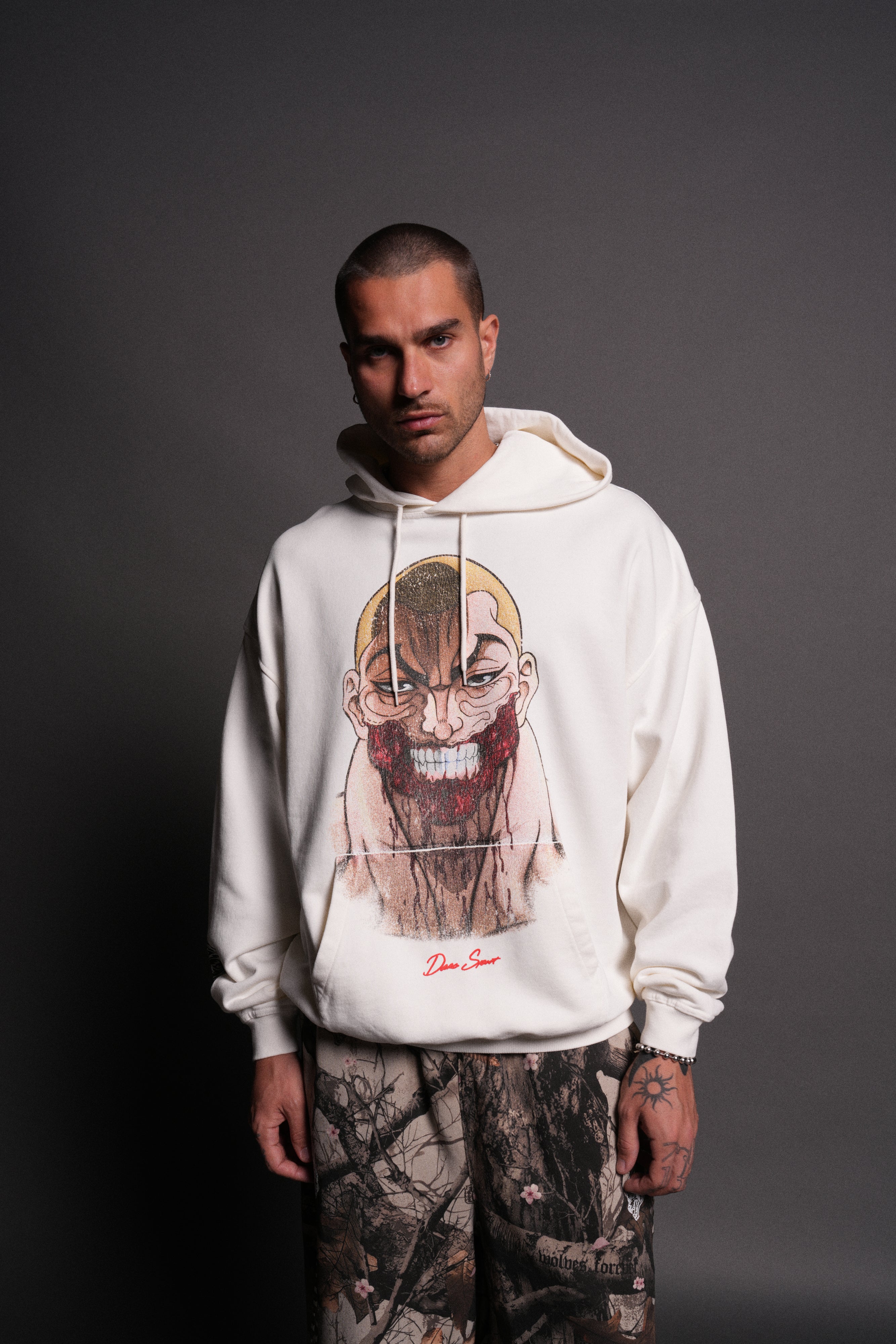 Enraged "Grunge" Hoodie in Cream