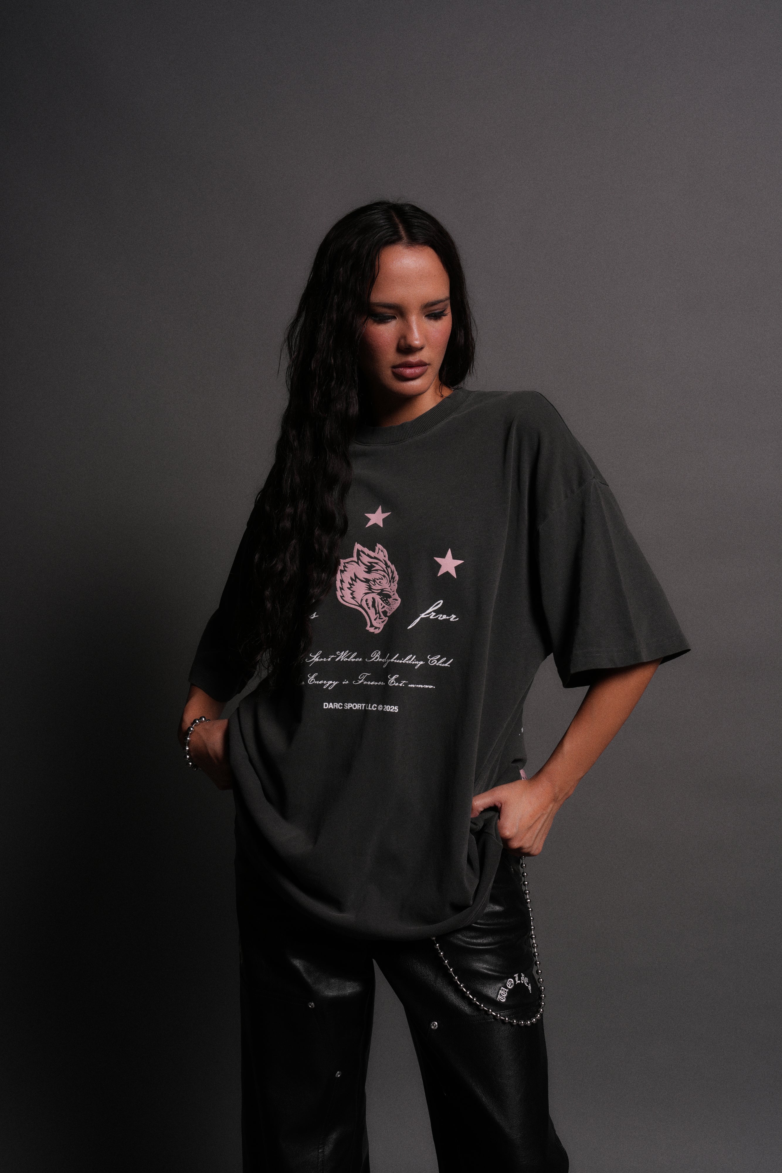 She's a Star Unisex "Premium" Oversized Tee in Wolf Gray