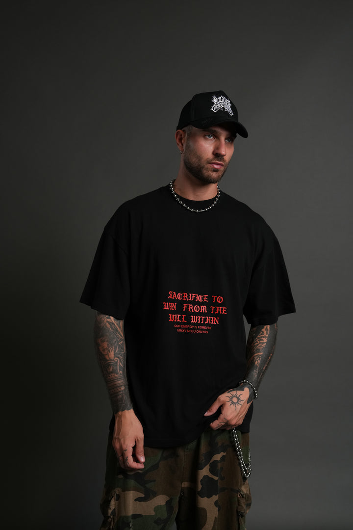 Chrome Sacrifice "Premium" Oversized Tee in Black