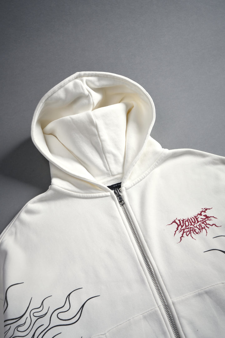 S-Rank Vex Double Zip Hoodie in Cream