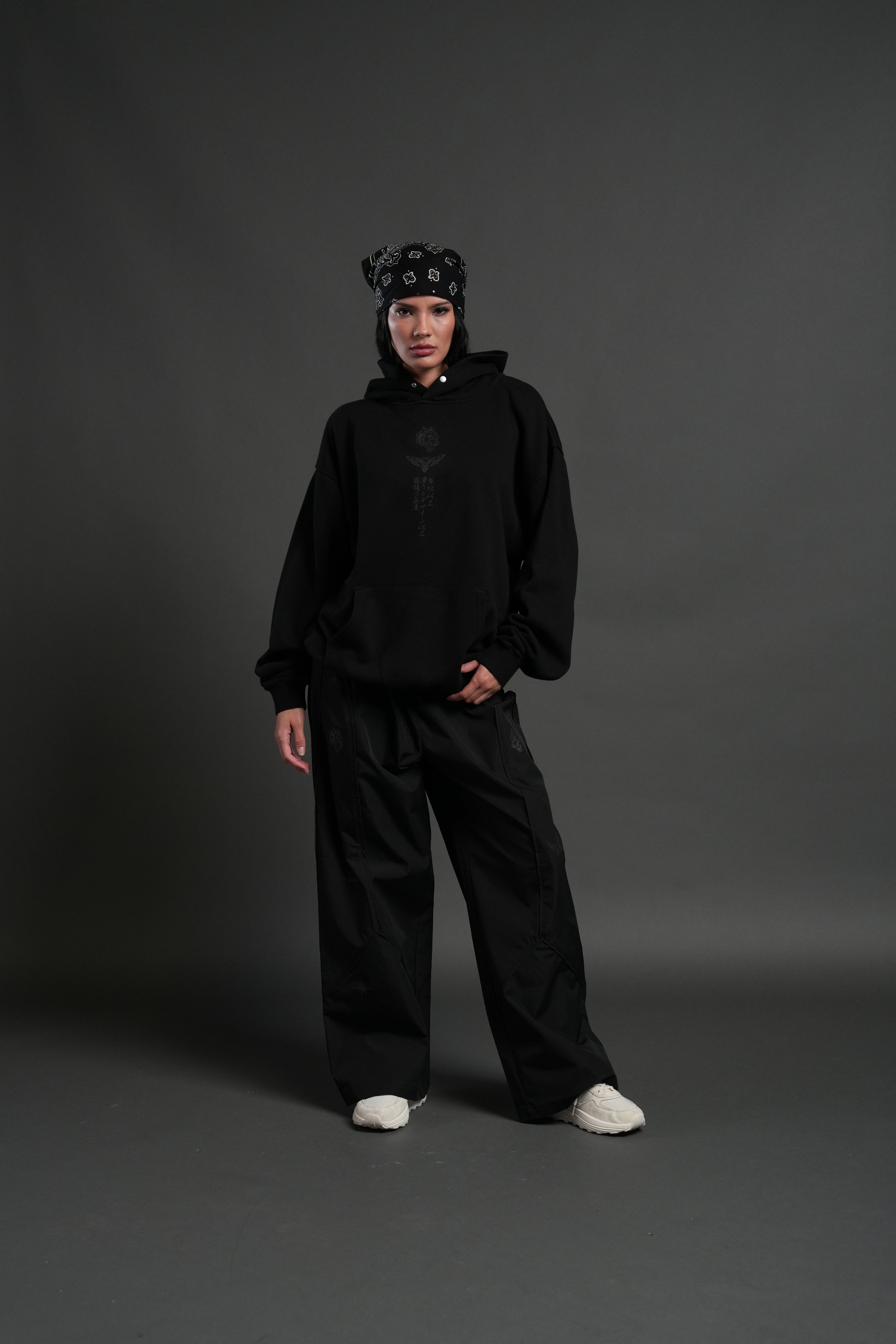 Kokushibo "Side-By-Side" Pierce Hoodie in Black